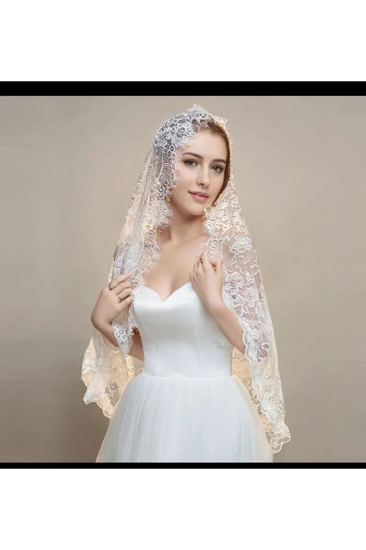 Vintage esintili mantilla şal örtü
