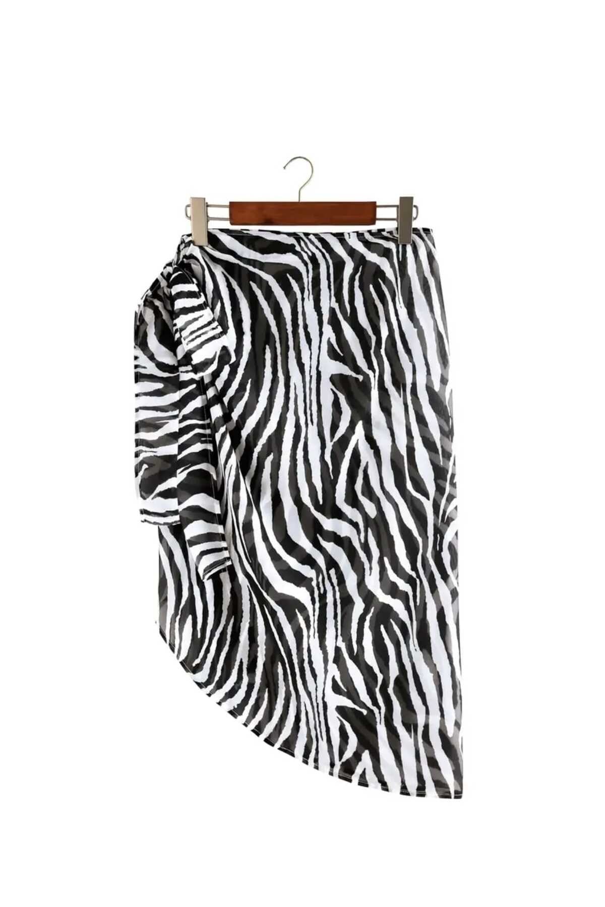 Zebra pareo etek
