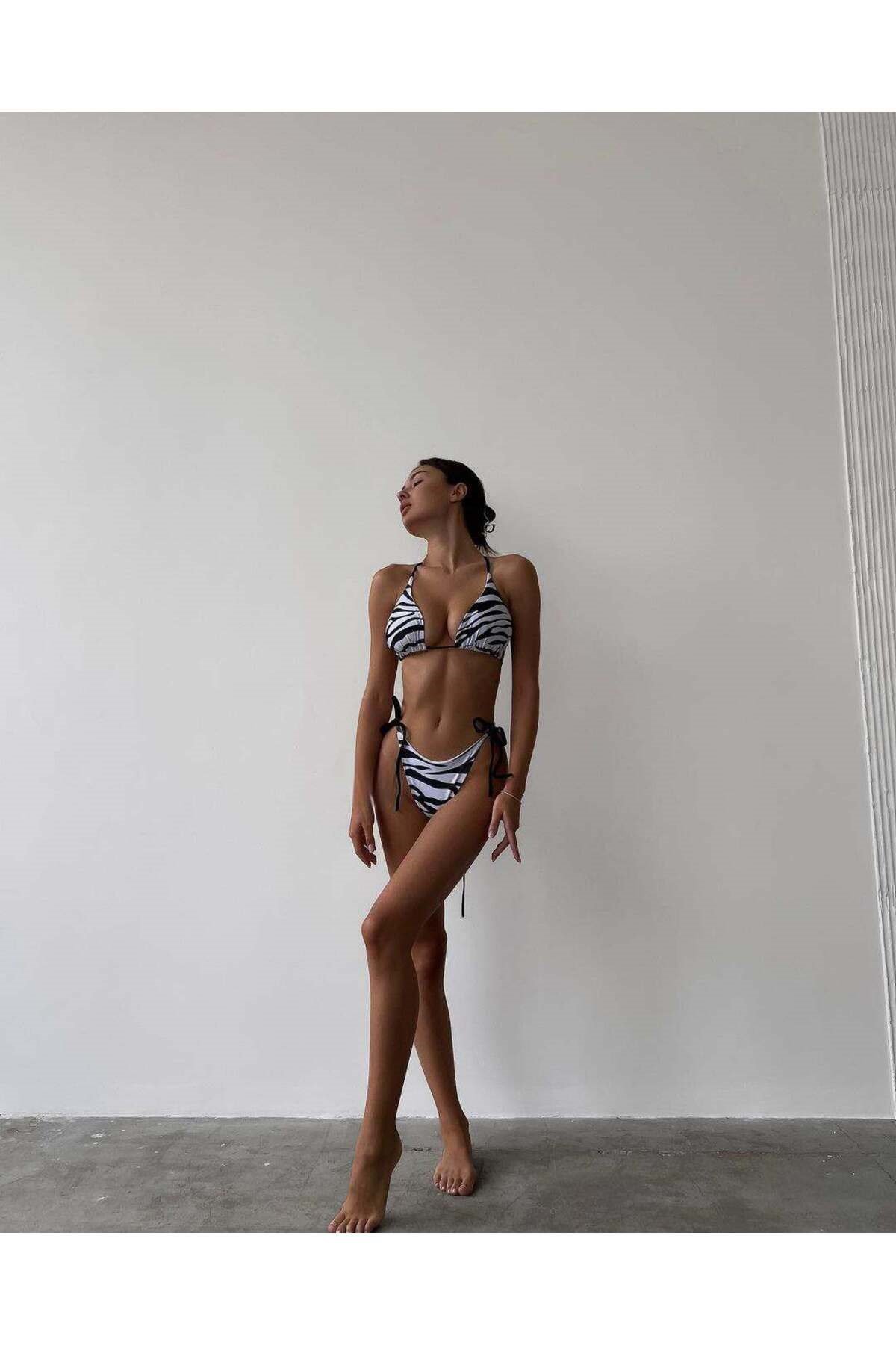 Zebrano bikini takım