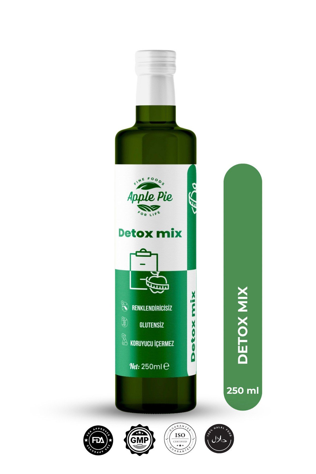 Applepie Detoks Mix 250ml Özel Formül, Deve Dikeni Ekstresi, Enginar Ekstresi, Bromelain