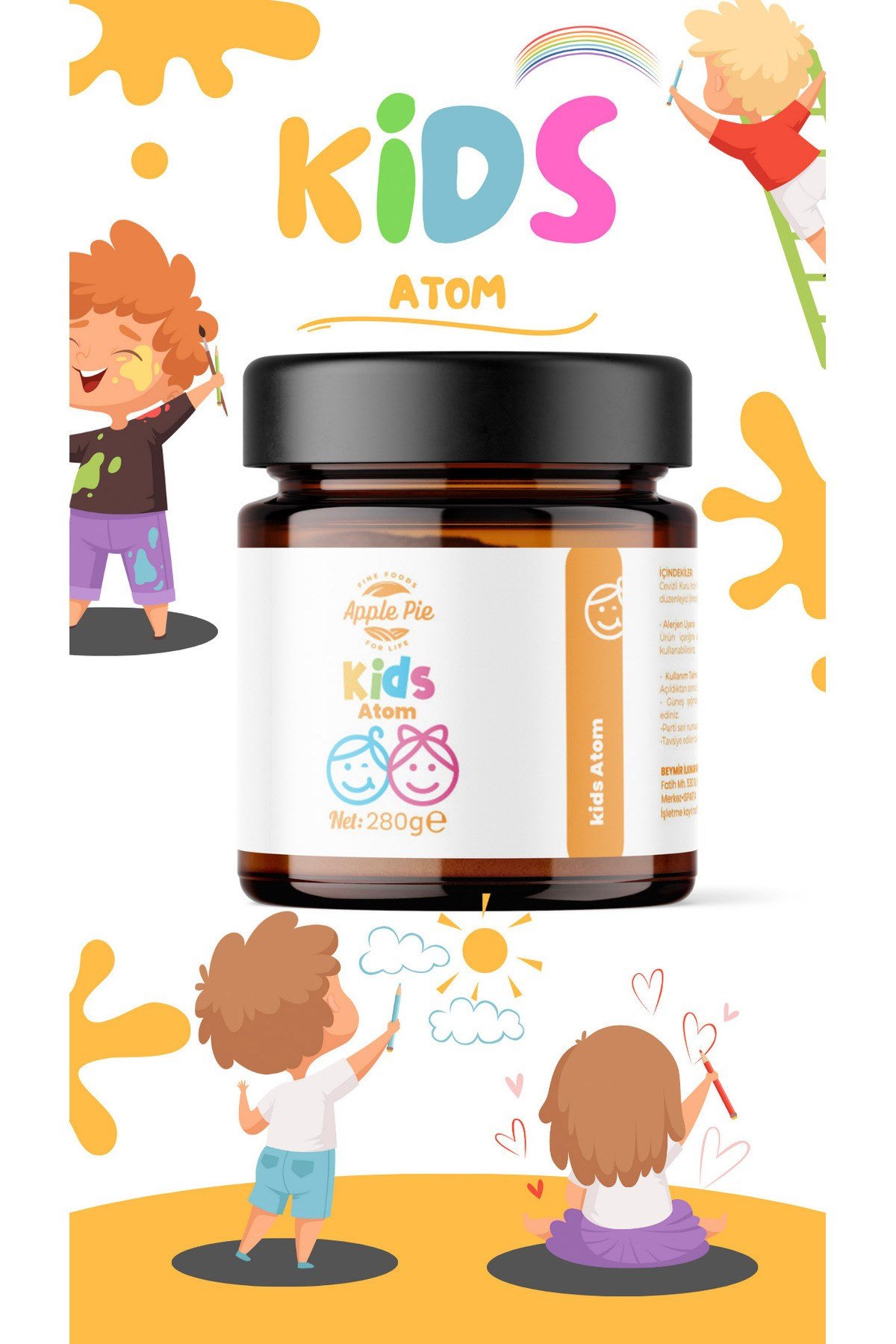 Atom Kids Premium Çocuklar Için Arı Sütlü , Vitaminli, Iştah Açıcı, Kilo Aldırıcı Macun