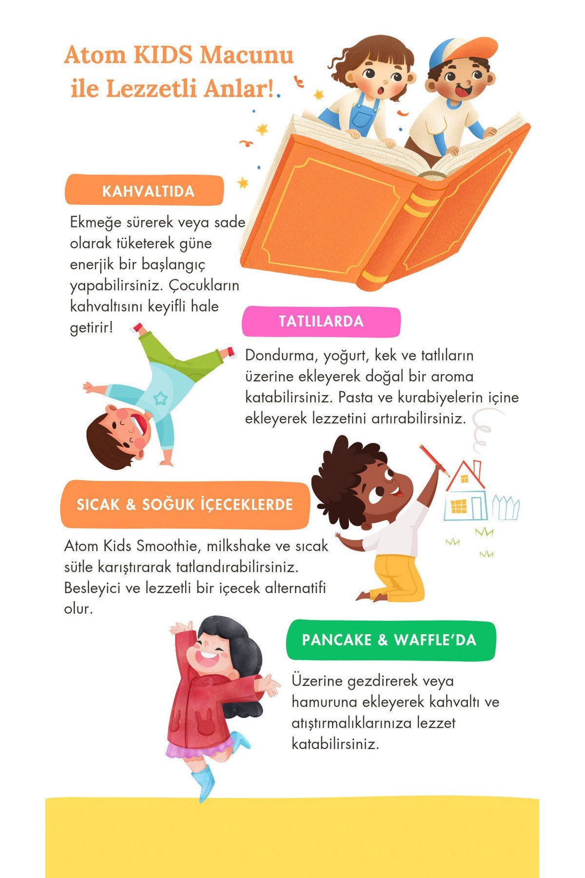 Atom Kids Premium Çocuklar Için Arı Sütlü , Vitaminli, Iştah Açıcı, Kilo Aldırıcı Macun