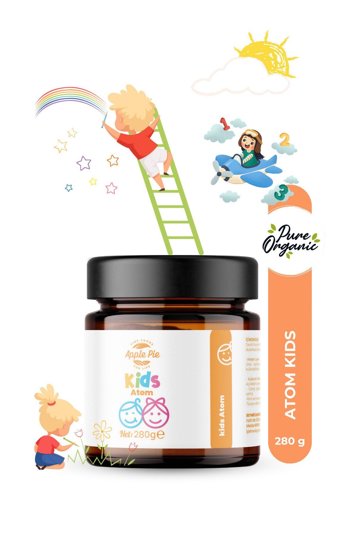 Atom Kids Premium Çocuklar Için Arı Sütlü , Vitaminli, Iştah Açıcı, Kilo Aldırıcı Macun