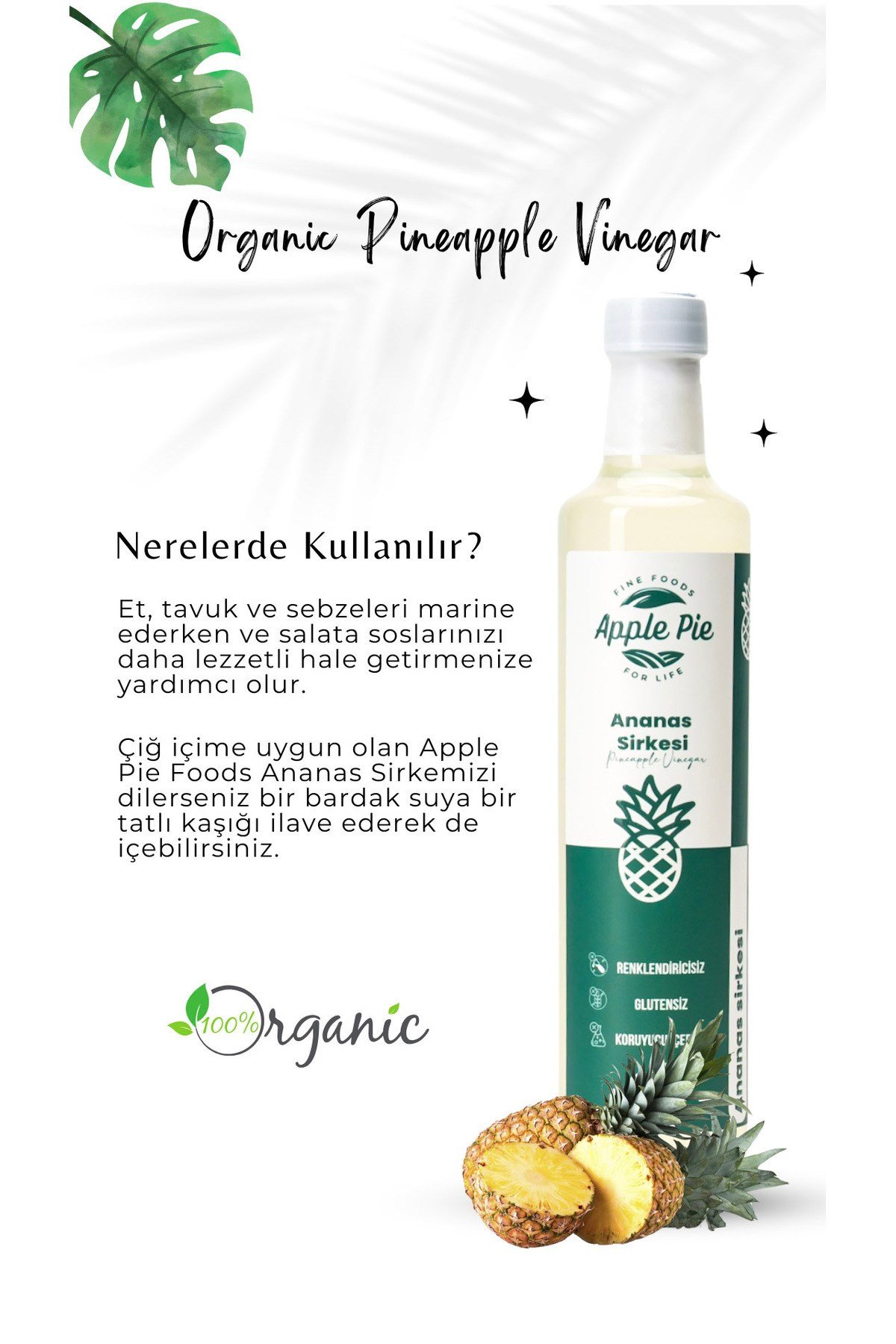 Elma Sirkesi 500 ml + Ananas Sirkesi 500 ml