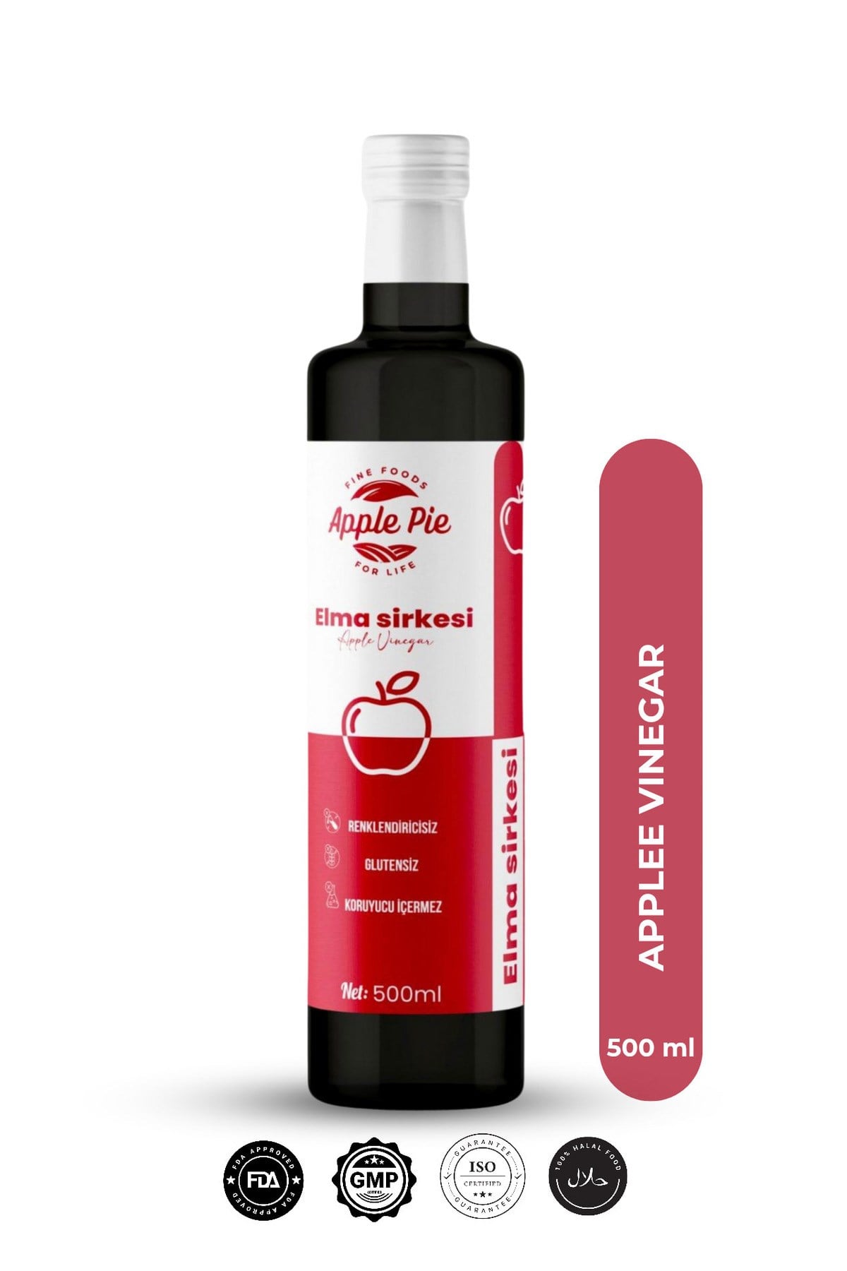 Elma Sirkesi Net 500 ml Doğal Fermantasyon Apple Cider Vinegar