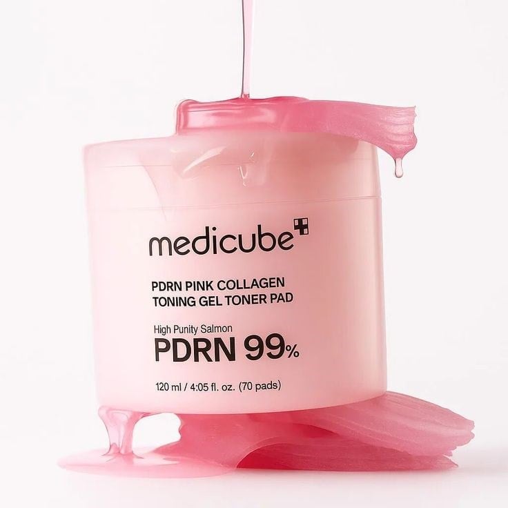 MEDICUBE PDRN PINK COLLAGEN TONING GEL TONER PAD