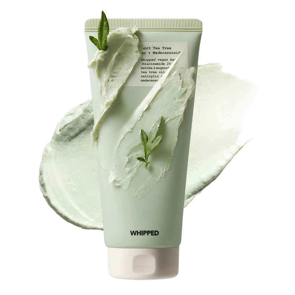WHIPPED Mugwort Tea Tree Face Mask Cleanser+Madecassoside 130g (Kızarıklık ve Sivilce Karşıtı, Onarıcı 2'si 1 Arada Yüz Yıkama Maskesi)