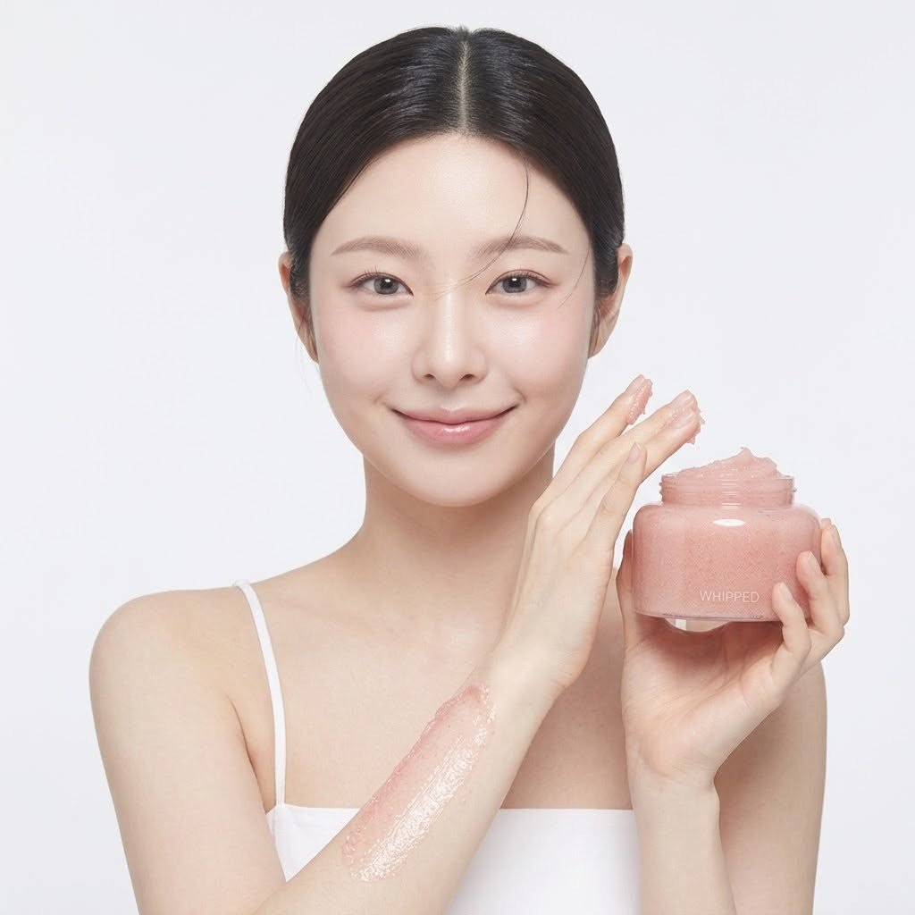 WHIPPED Peach Pear Vegan Pack Scrub 210g (Ölü Deri Arındırıcı ve Cilt Tonu Canlandırıcı Yüz ve Vücut Scrubu)