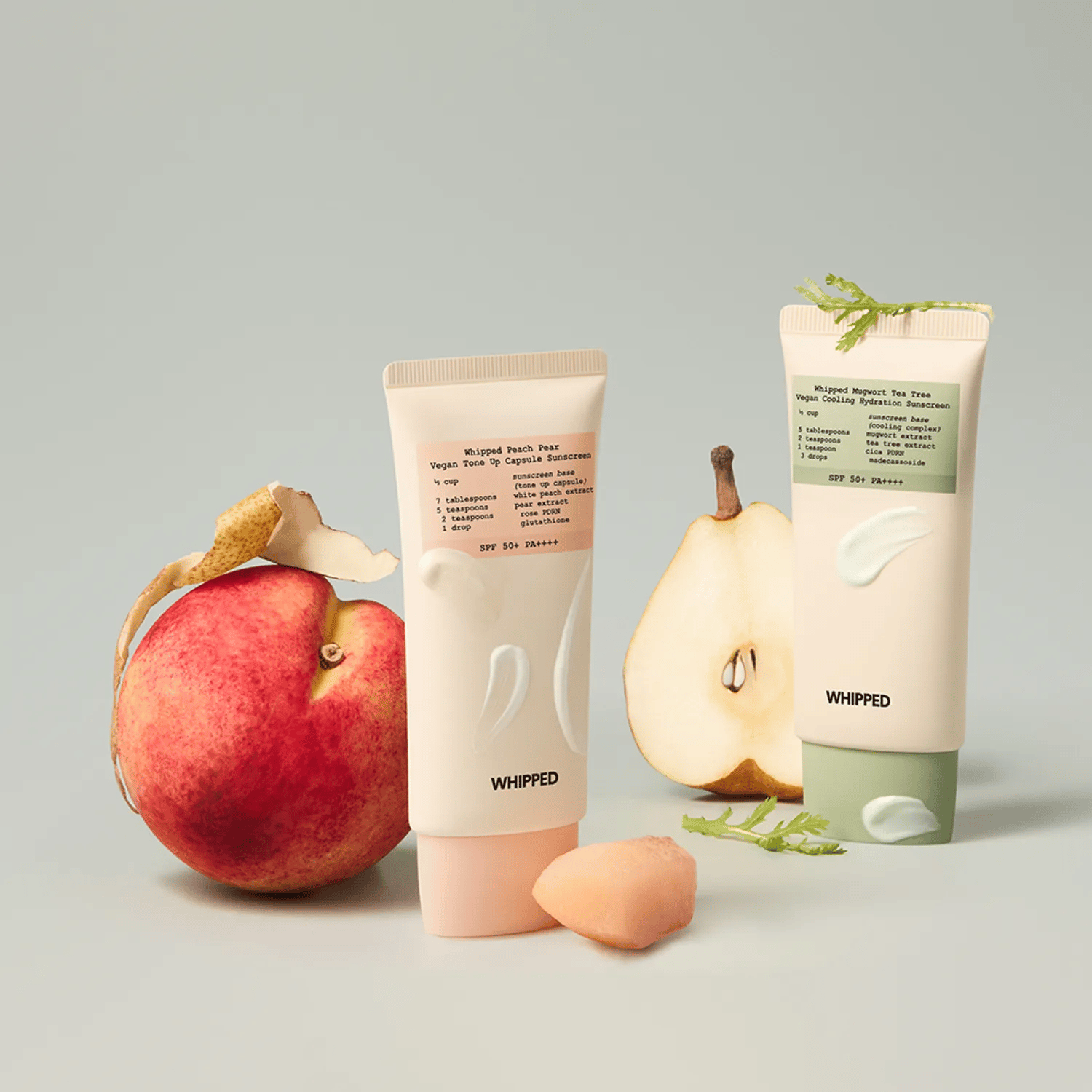 WHIPPED Peach Pear Vegan Tone-up Capsule Sunscreen 50ml (Cilt Tonu Eşitleyici ve Aydınlatıcı Canlandırıcı Güneş Kremi)