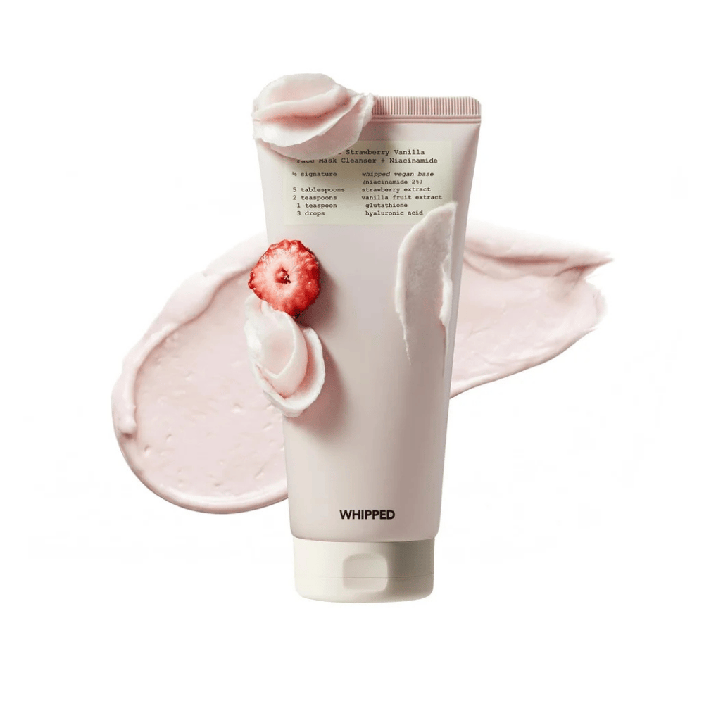 WHIPPED Strawberry Vanilla Face Mask Cleanser+Niacinamide 130g (Gözenek Sıkılaştırıcı ve Aydınlatıcı 2'si 1 Arada Yüz Yıkama Maskesi)