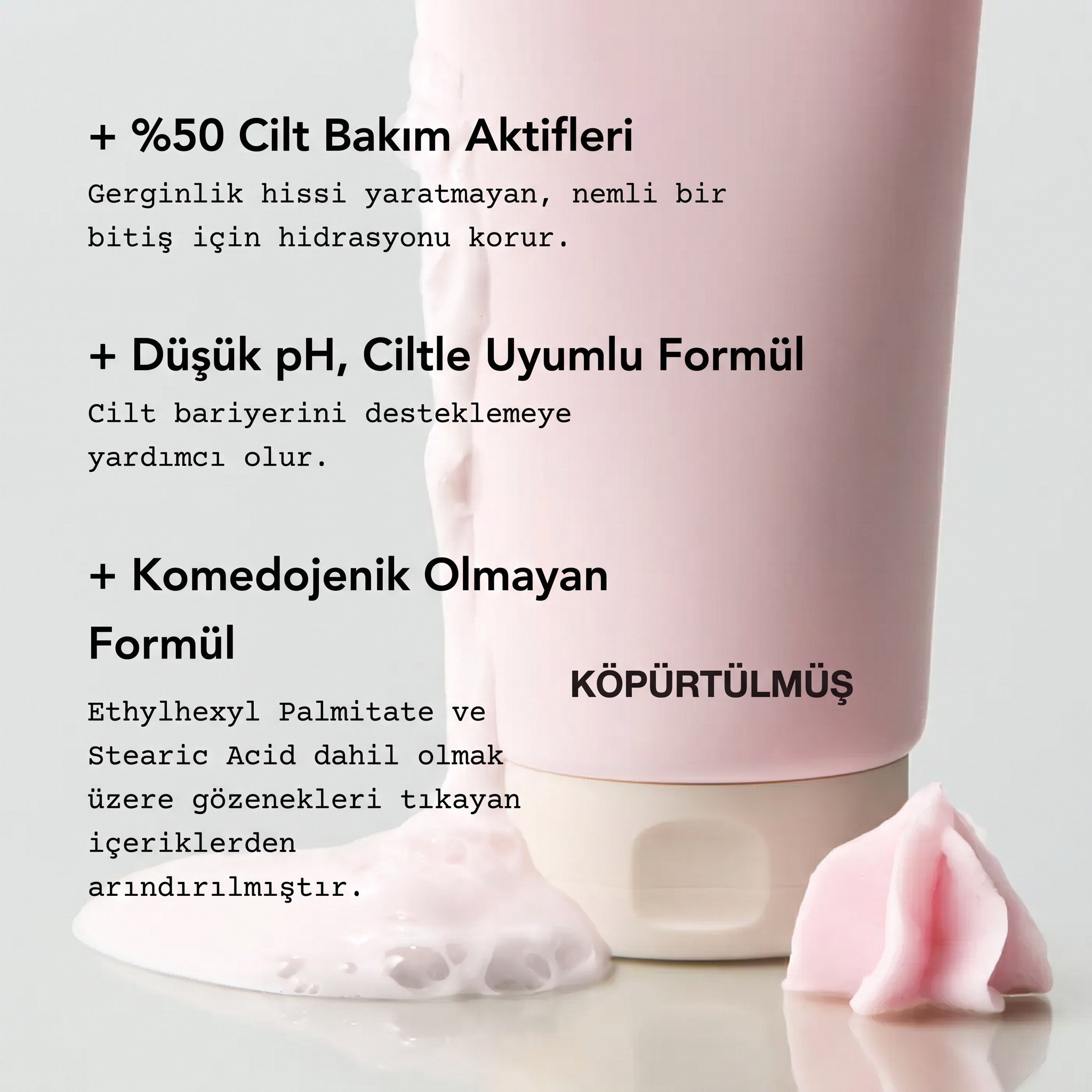 WHIPPED Strawberry Vanilla Face Mask Cleanser+Niacinamide 130g (Gözenek Sıkılaştırıcı ve Aydınlatıcı 2'si 1 Arada Yüz Yıkama Maskesi)