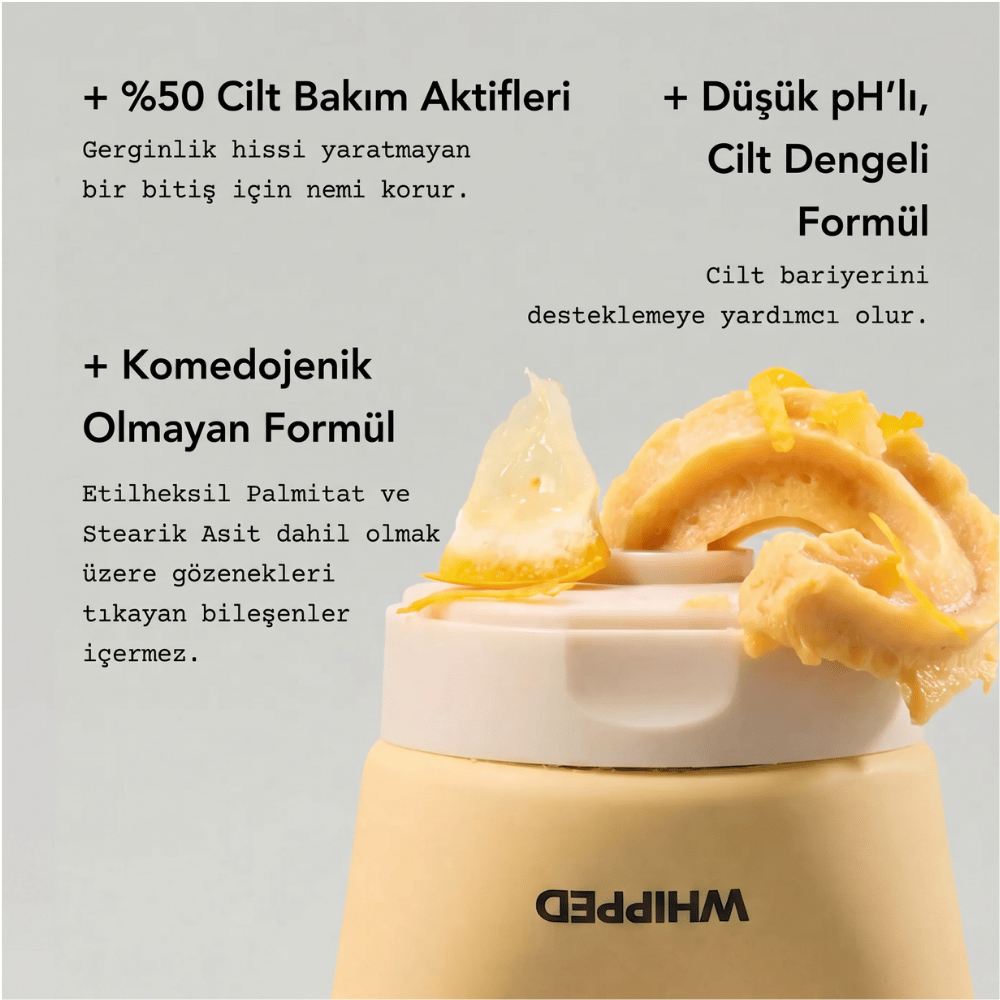 WHIPPED Yuzu Grapefruit Face Mask Cleanser+Vitamin C 130g (C Vitamini Destekli Aydınlatıcı ve Leke Karşıtı 2'si 1 Arada Yüz Yıkama Maskesi)