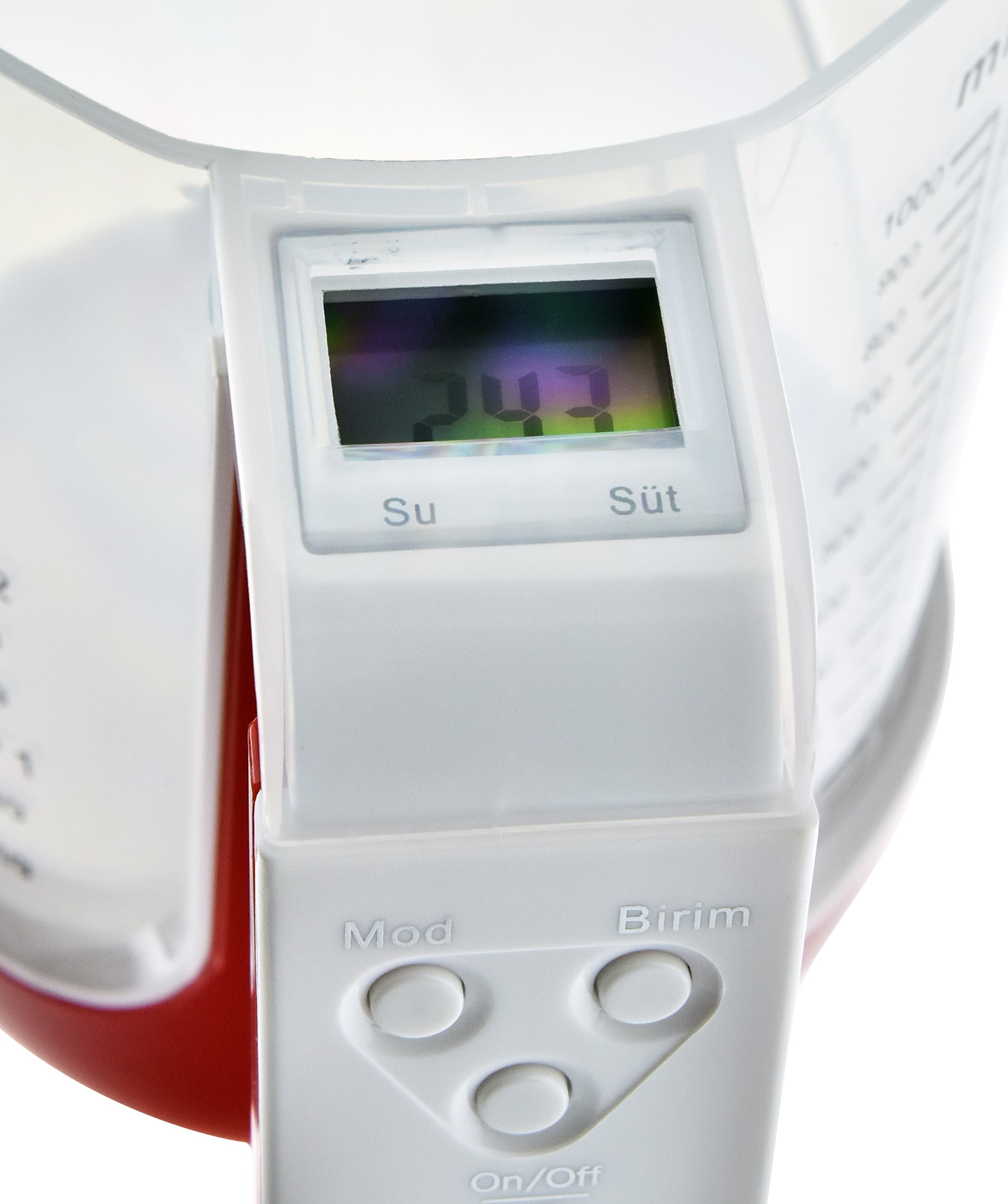 PKS 284 LCD Göstergeli Sıvı ve Katı Dijital Mutfak Tartısı | Kırmızı