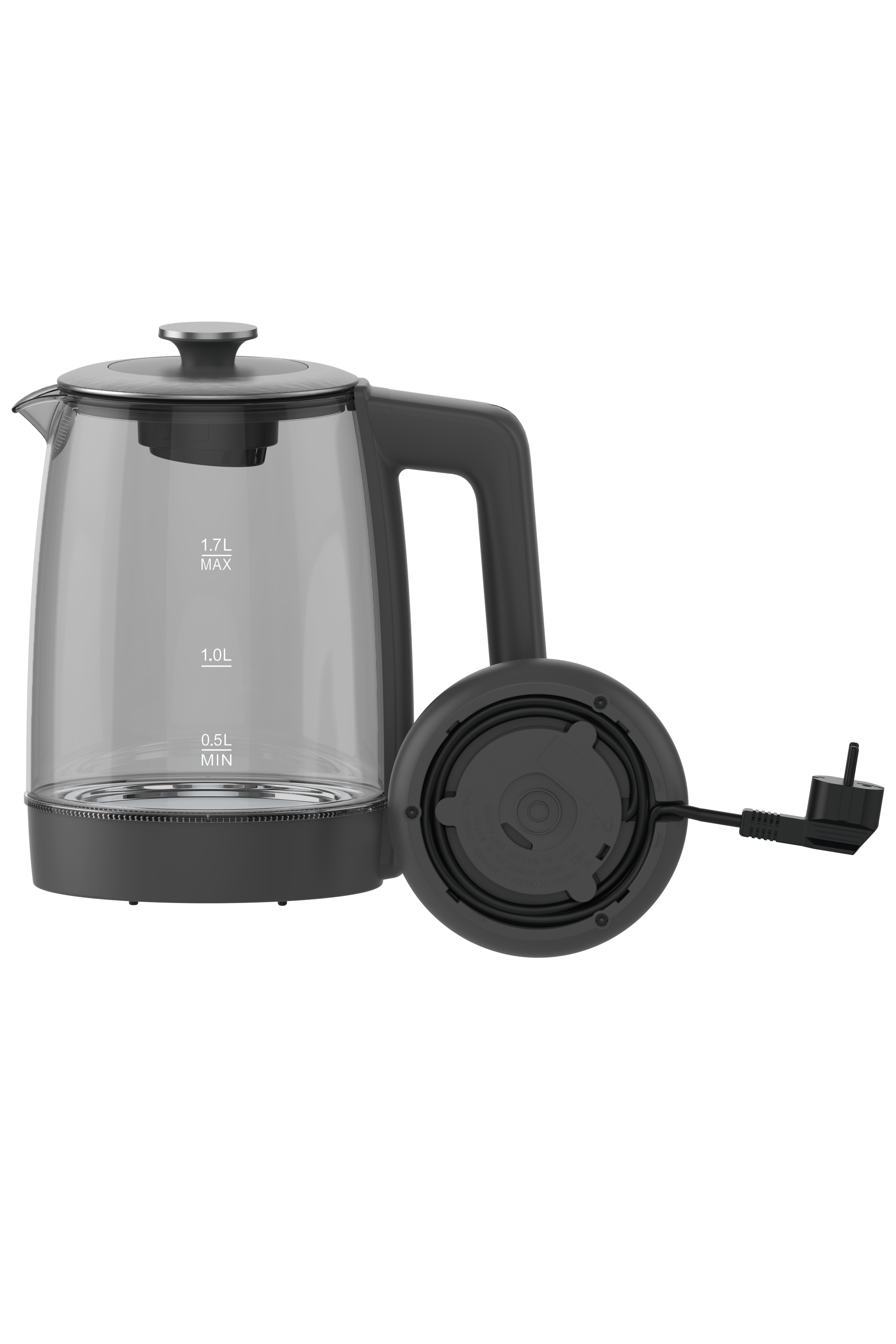 PRK 1318A Borosilikat Renkli Cam Gövdeli, Manyetik Filtre Kapaklı Kettle - LED Işıklı