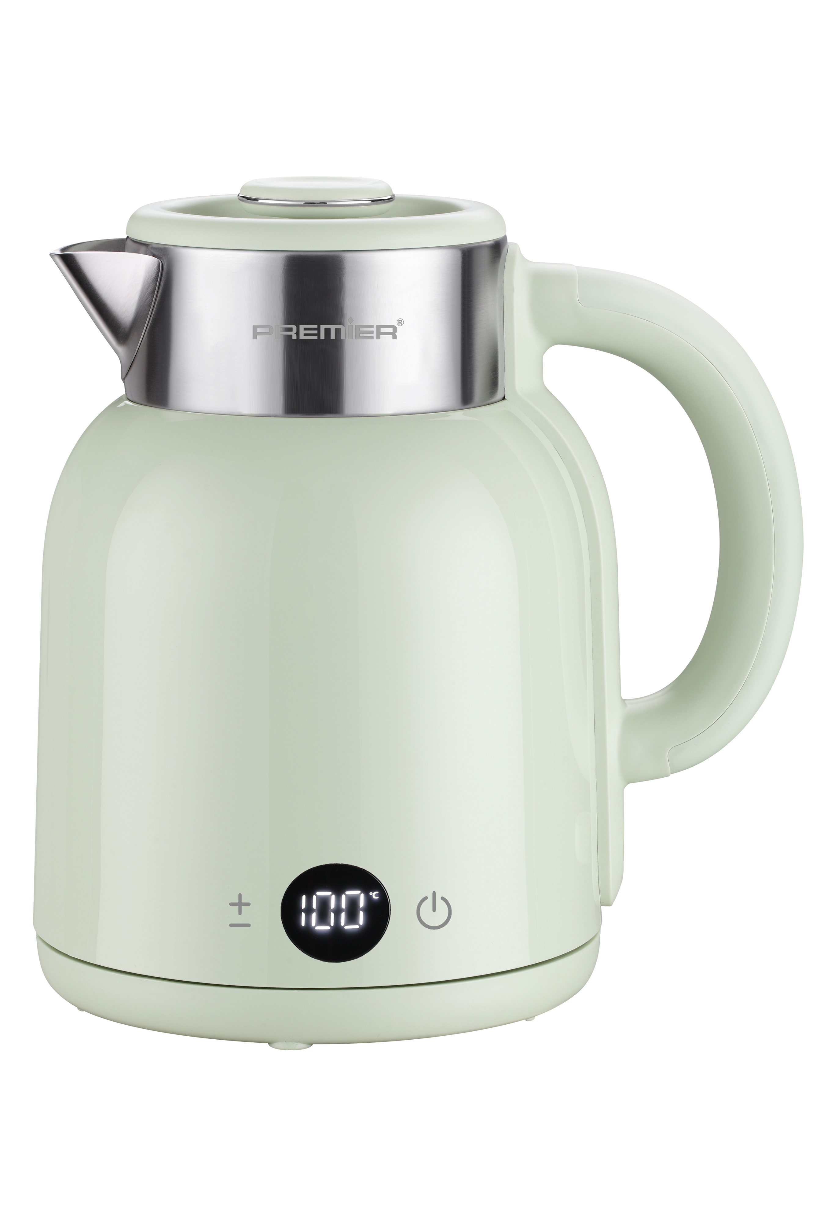PRK 2516E Paslanmaz Çelik Hazneli Dijital Göstergeli Su Isıtıcısı Cool Touch Kettle - Yeşil