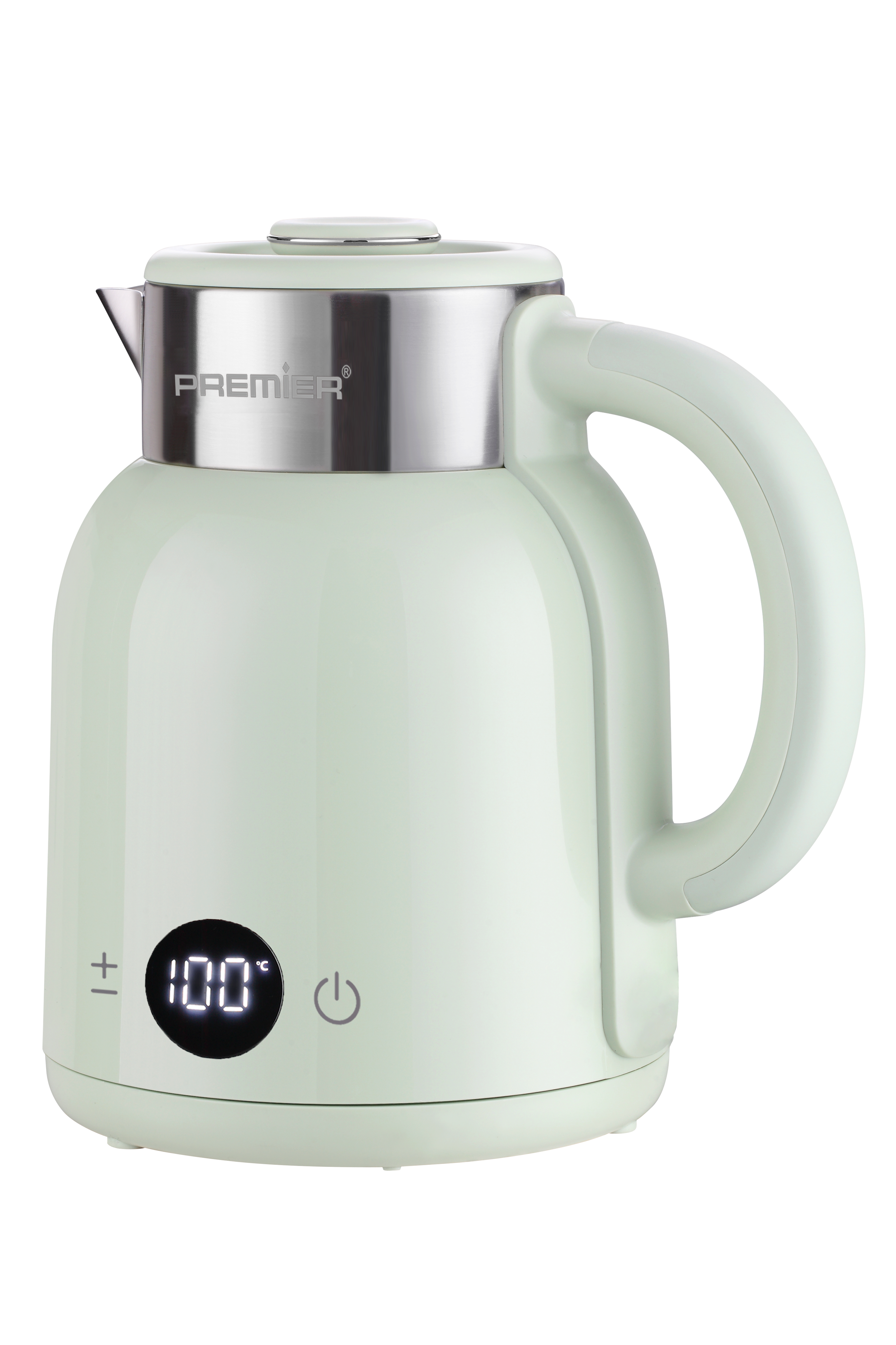 PRK 2516E Paslanmaz Çelik Hazneli Dijital Göstergeli Su Isıtıcısı Cool Touch Kettle - Yeşil