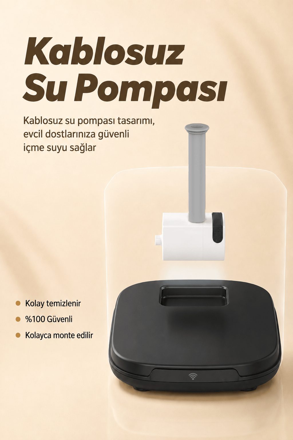 PWF 3150 Petmate Flowsense Pro - Wi-Fi ve Sensörlü Akıllı Otomatik Kedi Köpek Su Çeşmesi 2,5 L – Paslanmaz Çelik - BPA içermez - Siyah