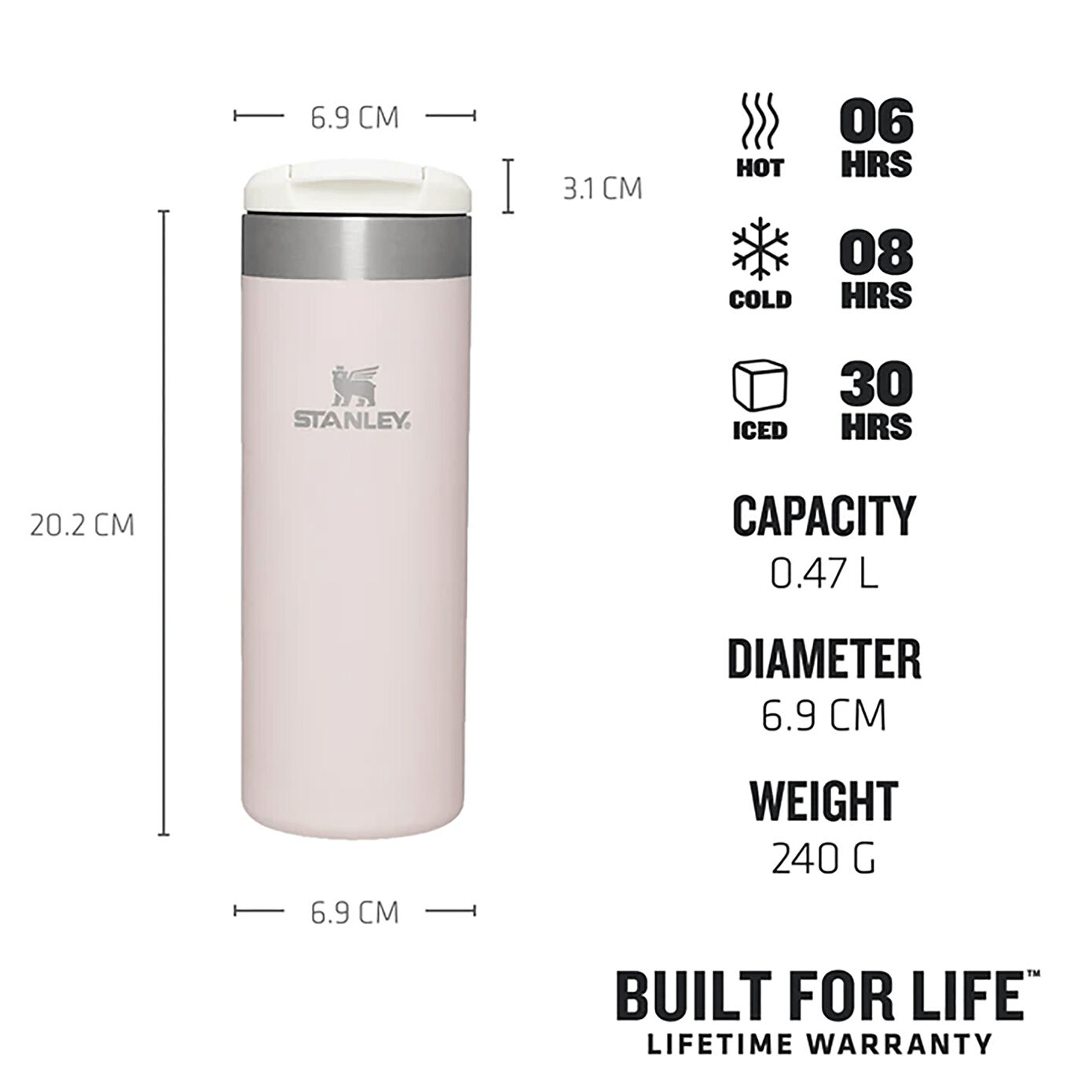 Stanley TheAeroLight 470 ml Unisex Termos - Rose