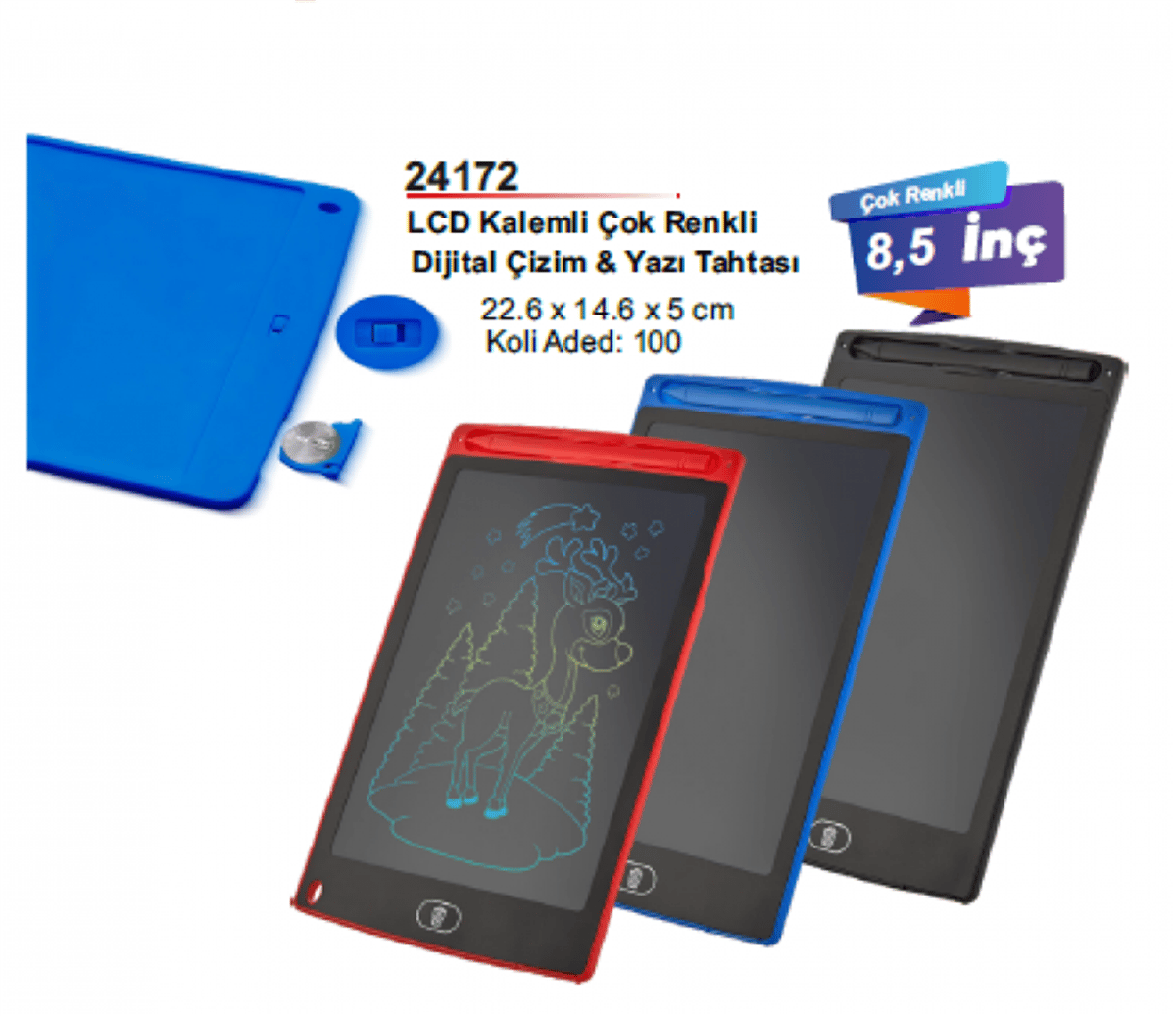 LCD Kalemli Çok Renkli Dijital Çizim&Yazı Tahtası