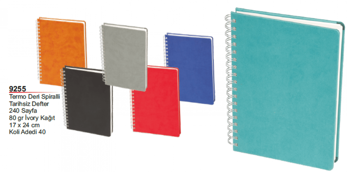 Termo Deri Spiralli Tarihsiz Defter
