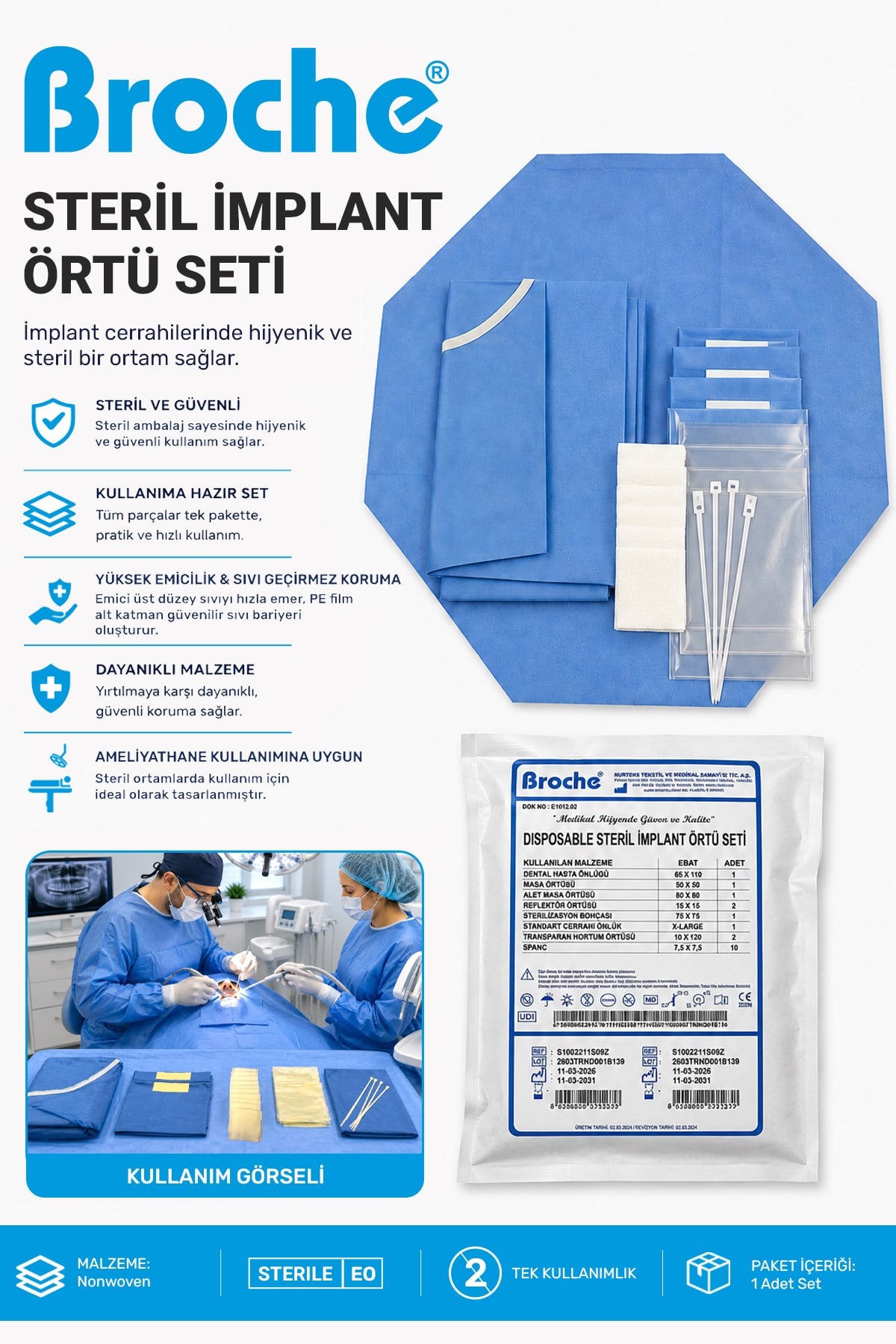 STERİL İMPLANT SETİ 10'LU