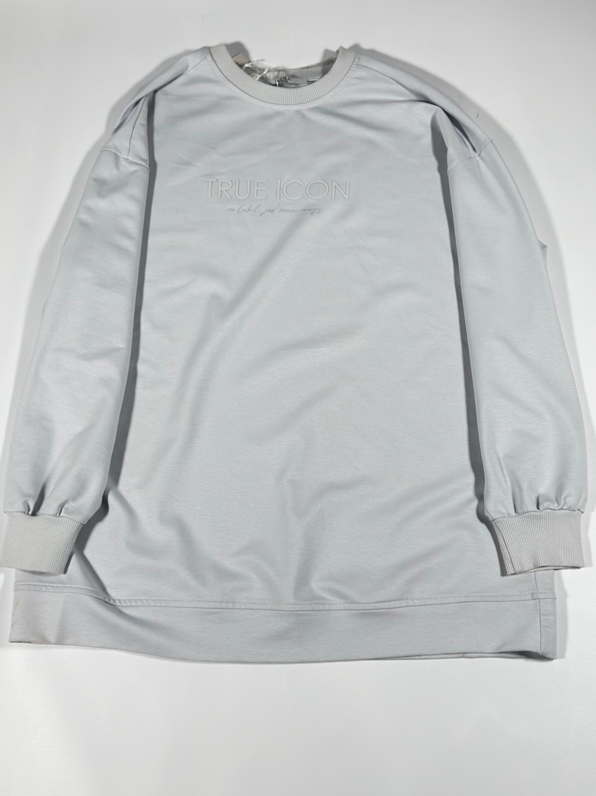 İKOLL  Nuvia True Icon Oversize Kadın Sweatshirt Açık Mavi