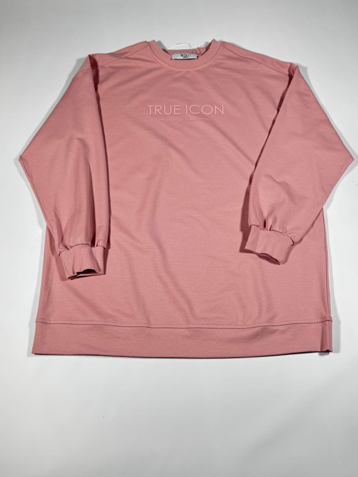 İKOLL  Nuvia True Icon Oversize Kadın Sweatshirt Pudra Rengi