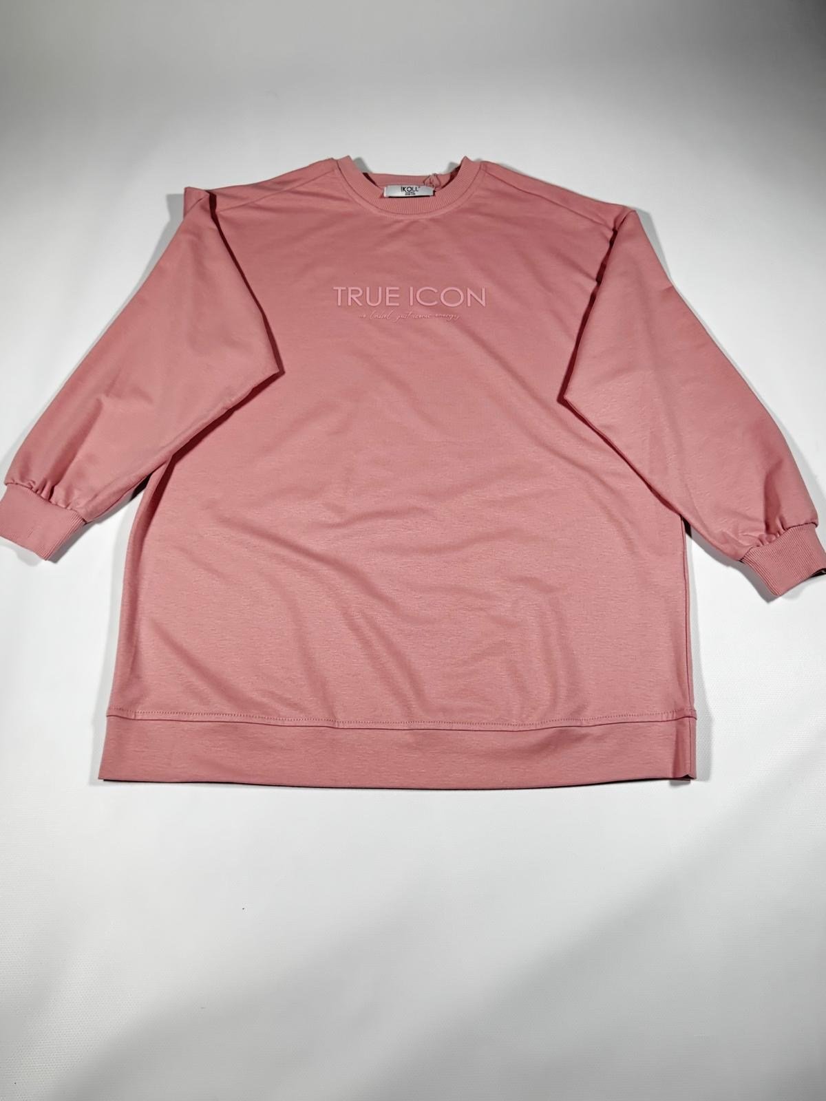 İKOLL  Nuvia True Icon Oversize Kadın Sweatshirt Pudra Rengi