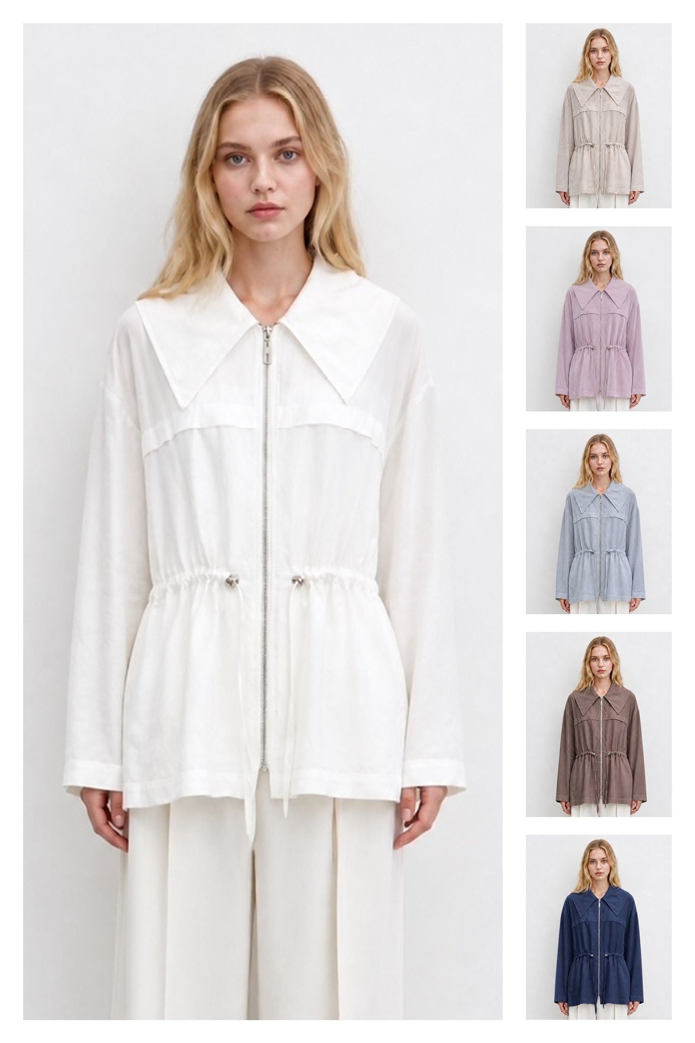 İKOLL TENCEL KARIŞIMLI KAP OVERSIZE FERMUARLI KAHVE