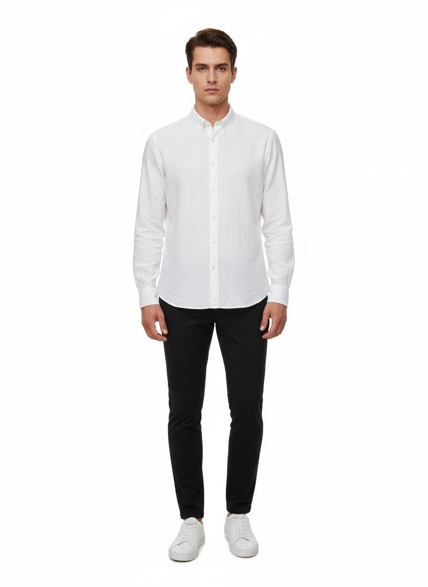 Laduren Aurel Linen / Cotton Gömlek Beyaz