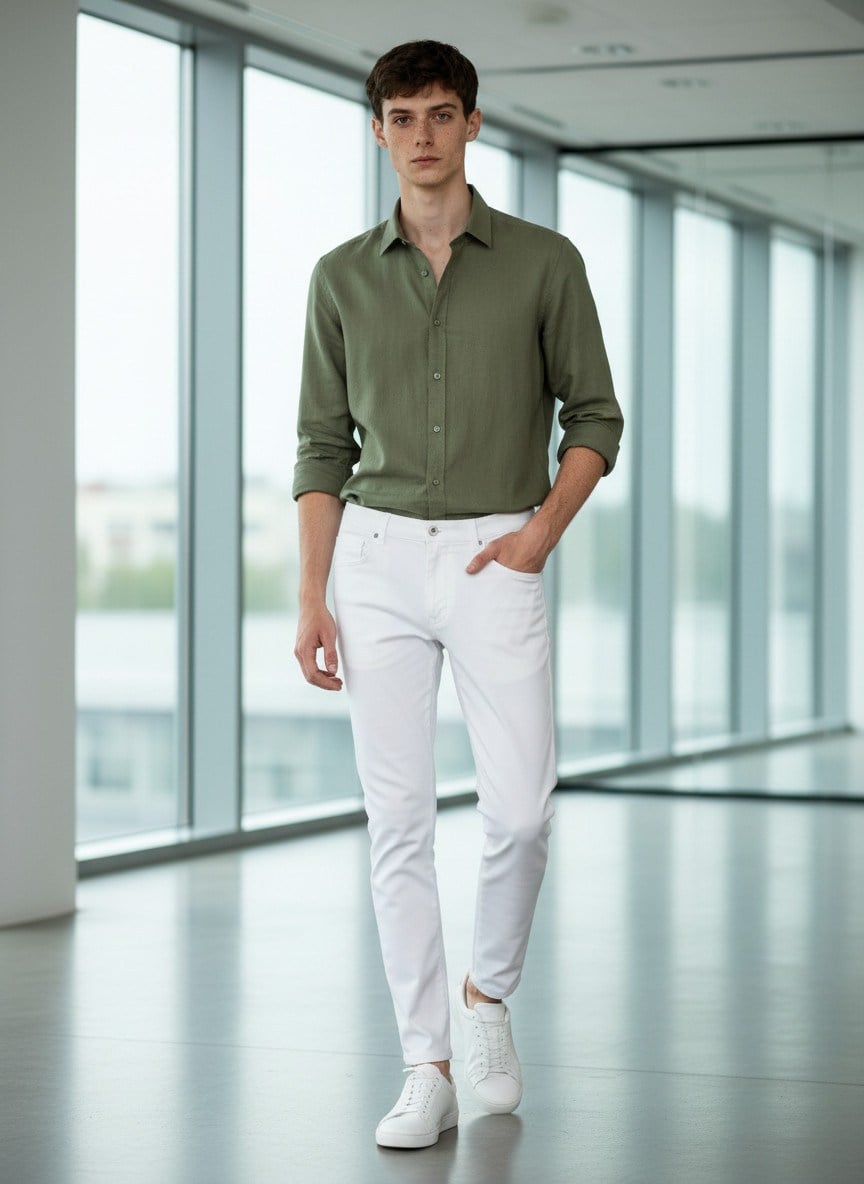 Laduren Aurel Linen/ Cotton Gömlek HAKİ