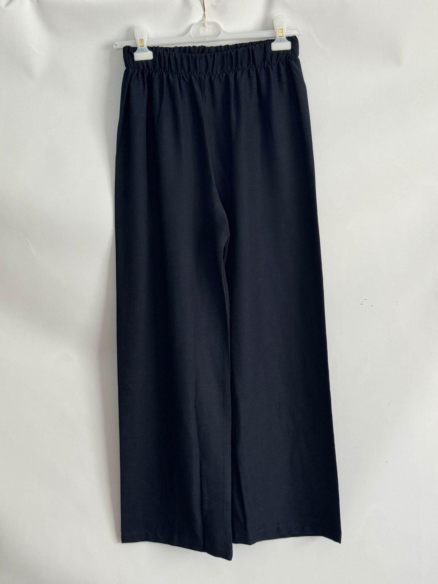 LADUREN Liora Beli Lastikli Lacivert Bol Paça Pantolon