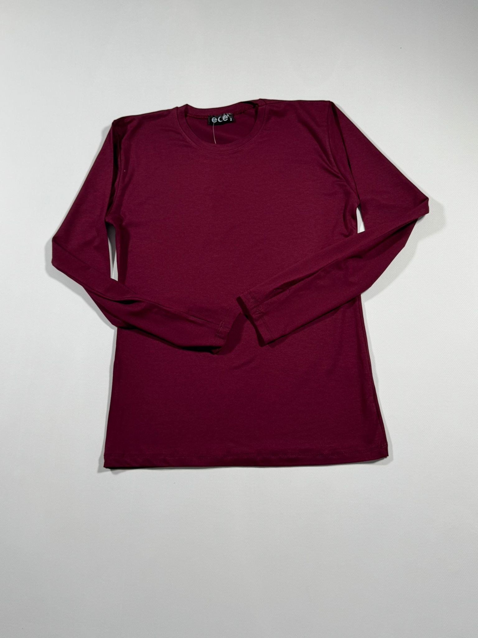 LADUREN MYREN UZUN KOL, PARMAKLI, BİSİKLET YAKA KADIN BODY BORDO