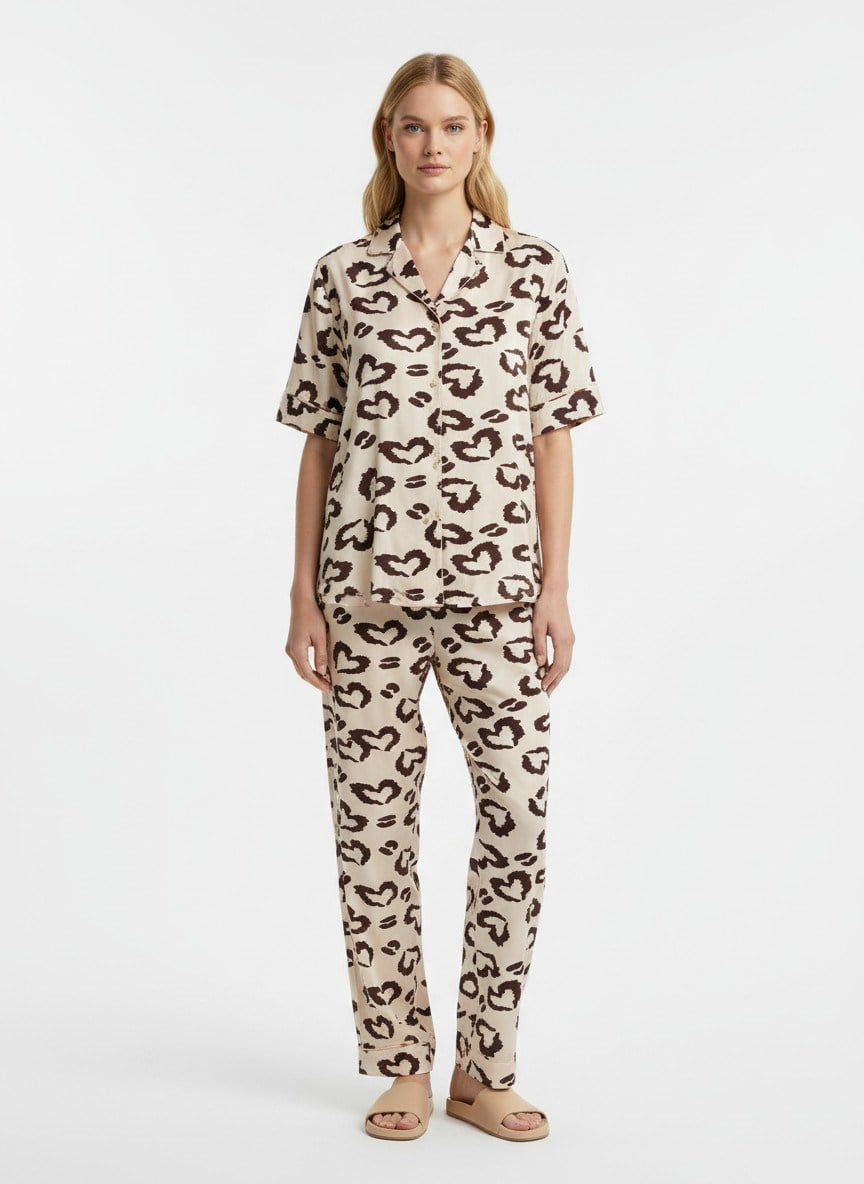 LADUREN – Noctyra No:27 Set Kısa Kol Düğmeli Pijama