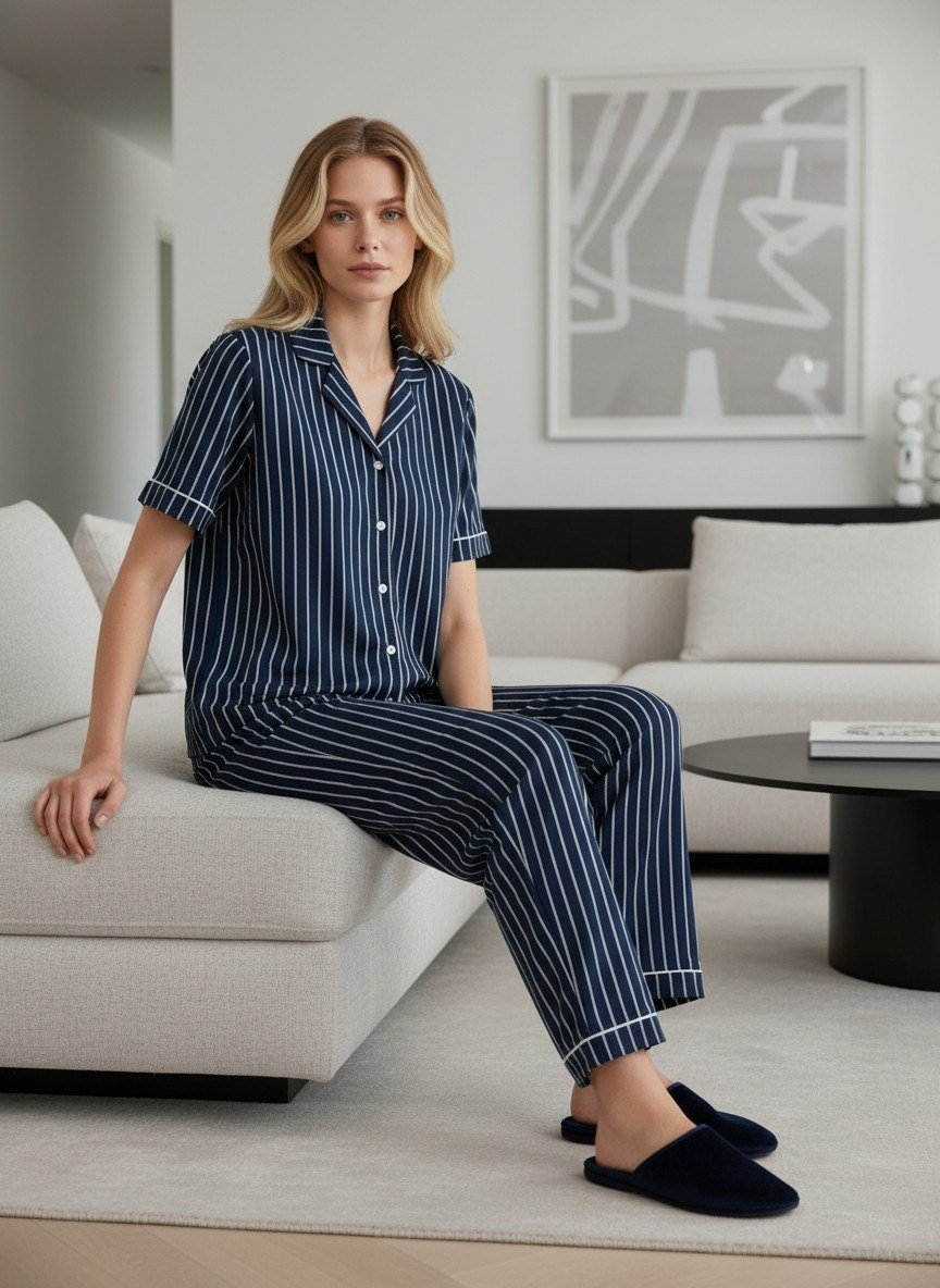 LADUREN NOXERA LINE SET NO:4 Kısa Kol Kadın Pijama