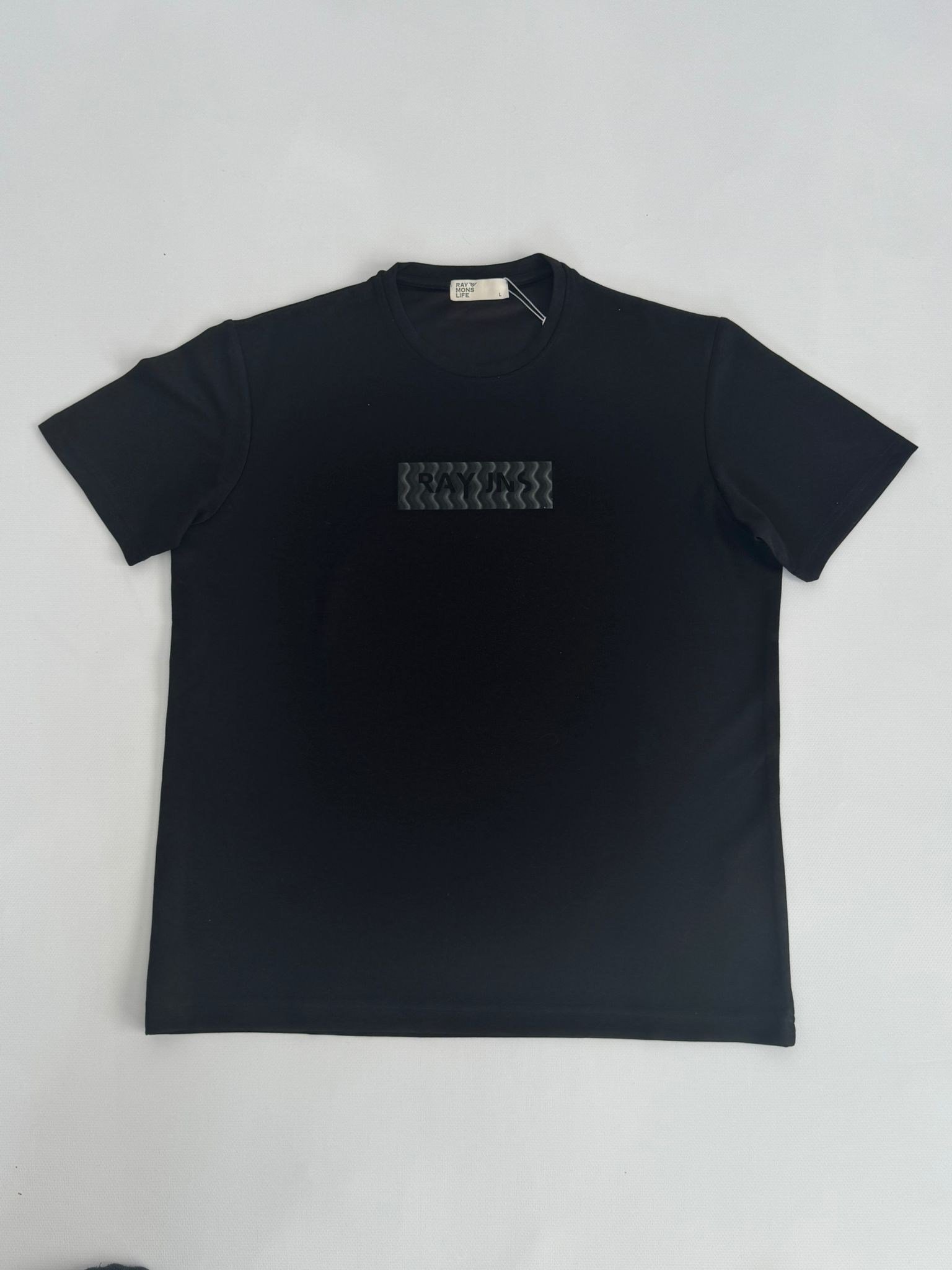 Laduren Syra Flow Graphic T-Shirt Bisiklet Yaka-SİYAH