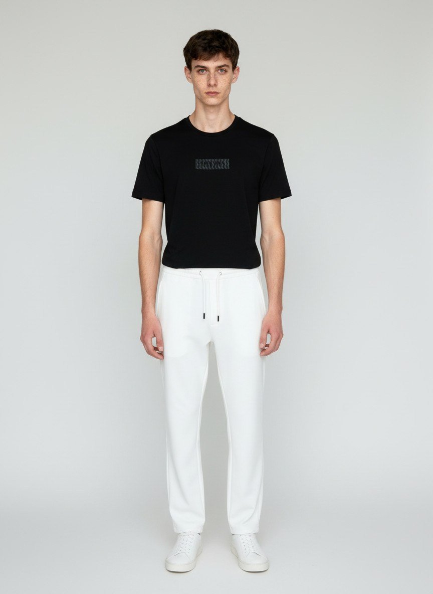 Laduren Syra Flow Graphic T-Shirt Bisiklet Yaka-SİYAH