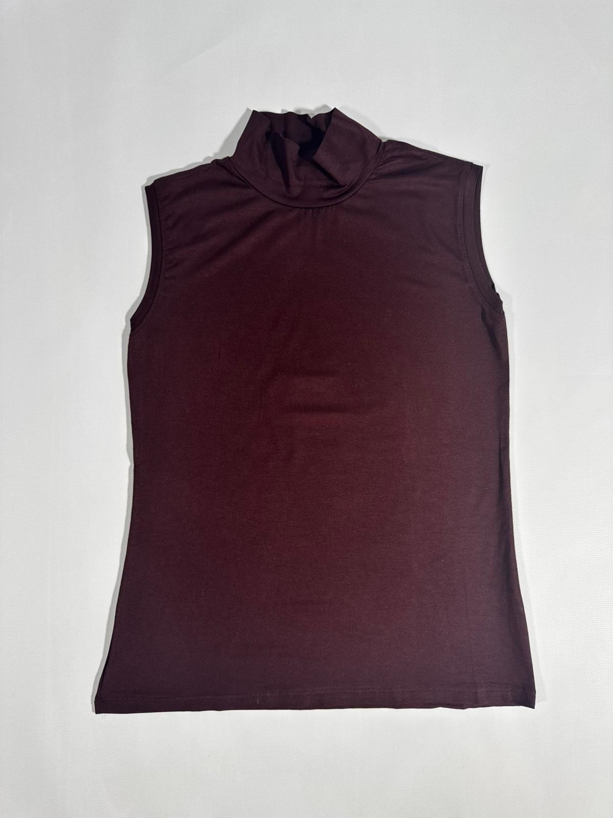 Sıfır Kol Boğazlı Yaka Bordo Body
