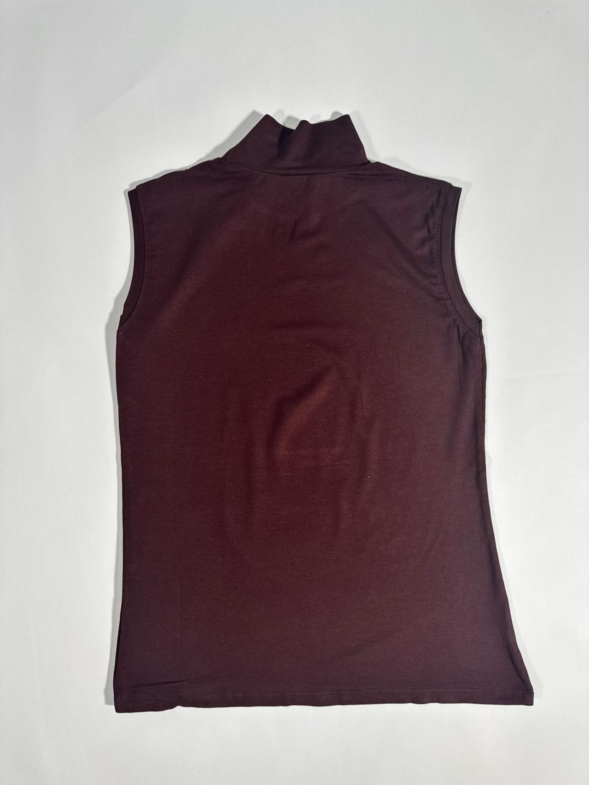 Sıfır Kol Boğazlı Yaka Bordo Body