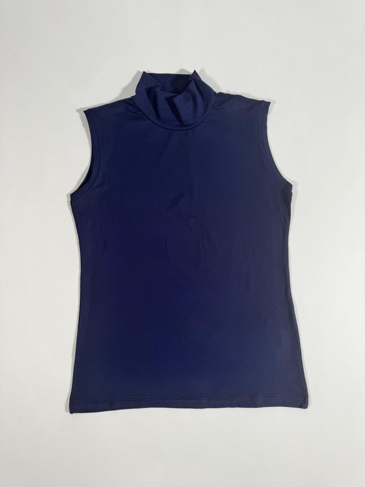 Sıfır Kol Boğazlı Yaka Lacivert Body