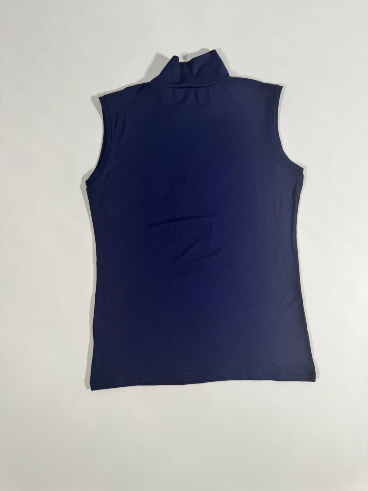Sıfır Kol Boğazlı Yaka Lacivert Body