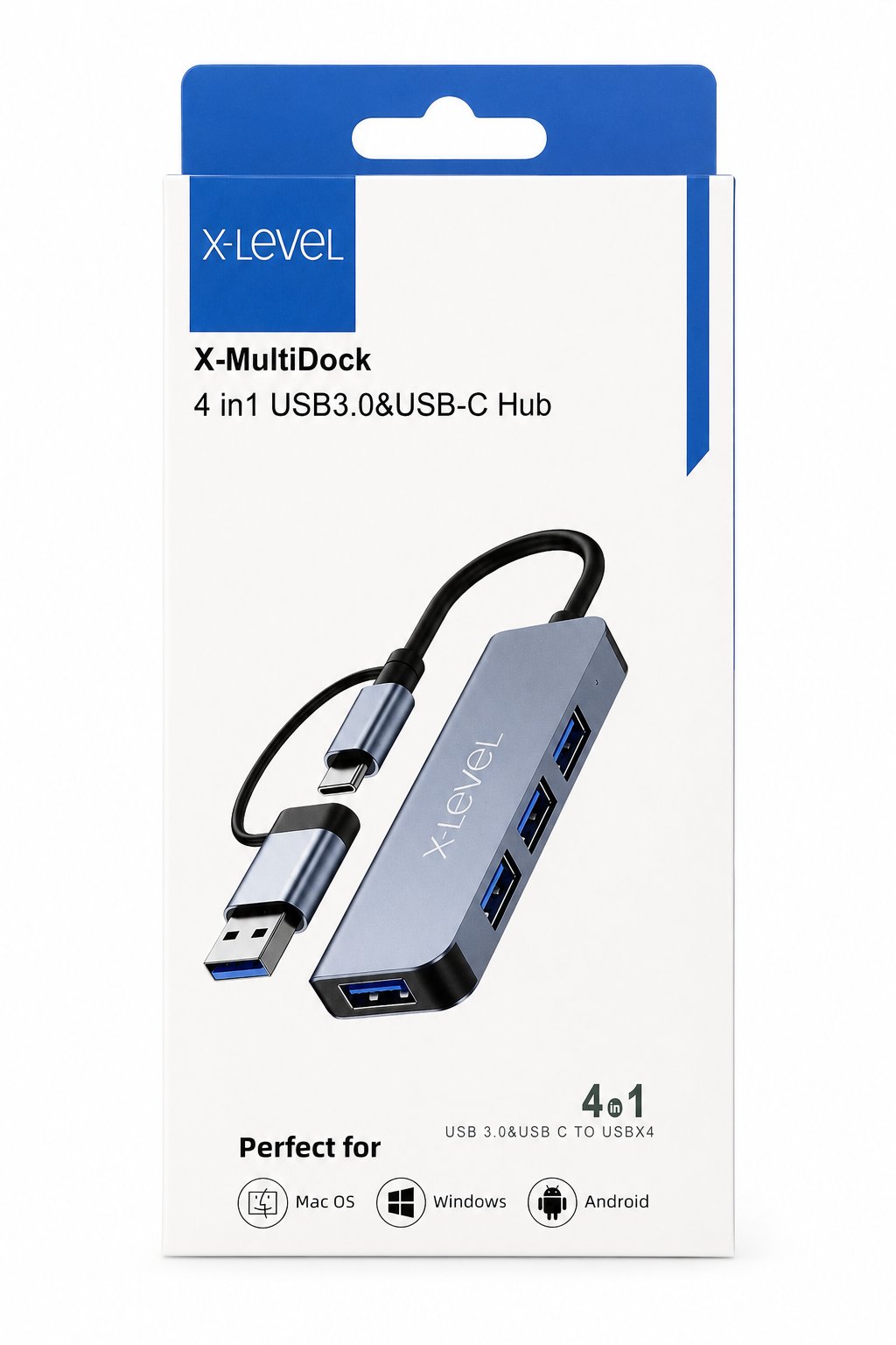 4 Port USB 3.0 & Type-C Dönüştürücü Çoklayıcı Hub (5 Gbps)