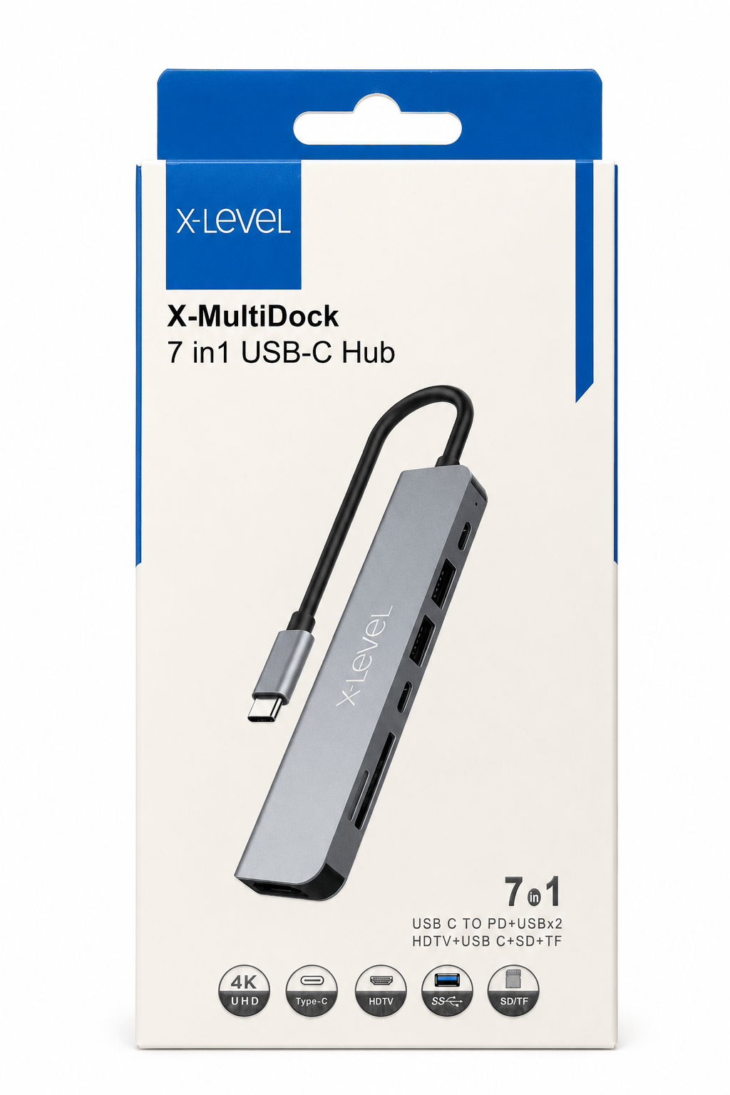 7 Port Type-C Hub Dönüştürücü (MacBook, iPad Uyumlu 100W)