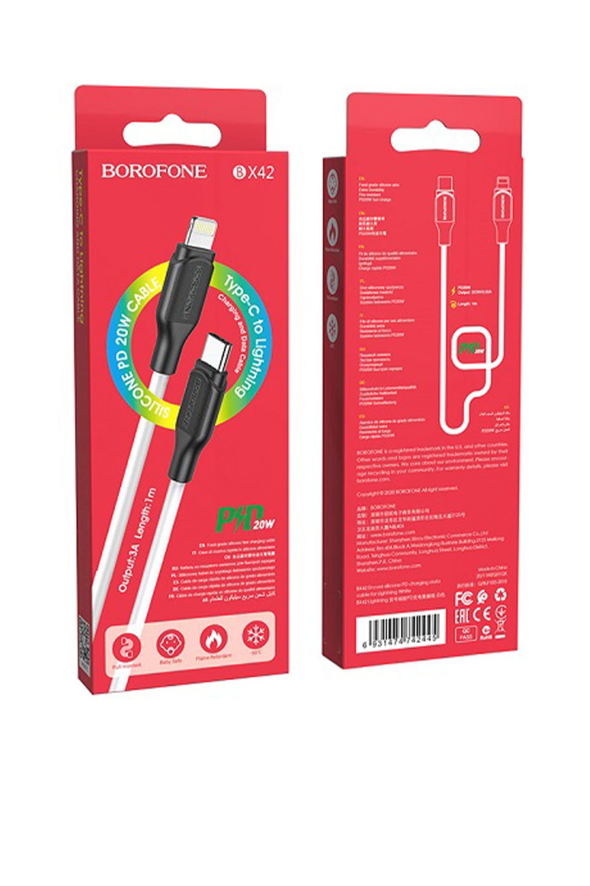 BOROFONE BX42 TYPE-C TO LİGHTNİNG KABLO BEYAZ