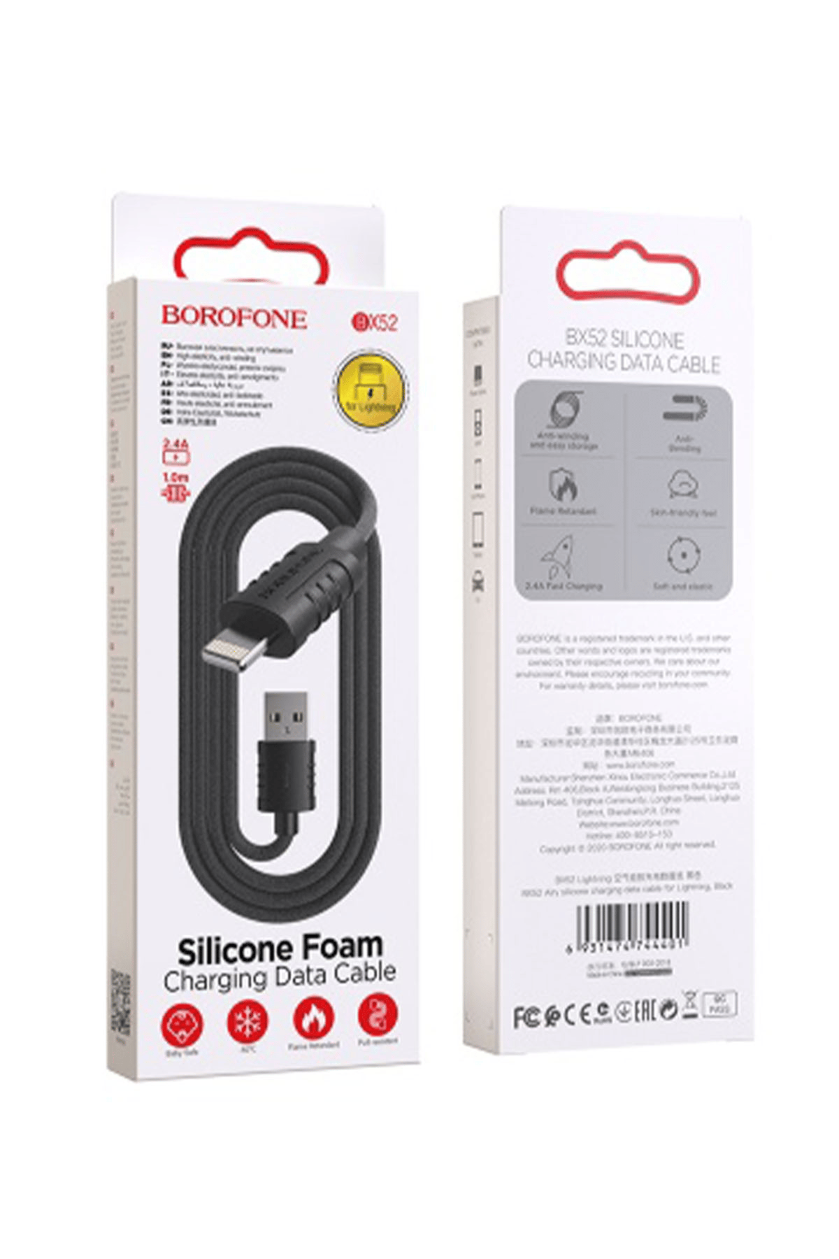BOROFONE BX52 İOS DATA ŞARJ KABLOSU SİYAH