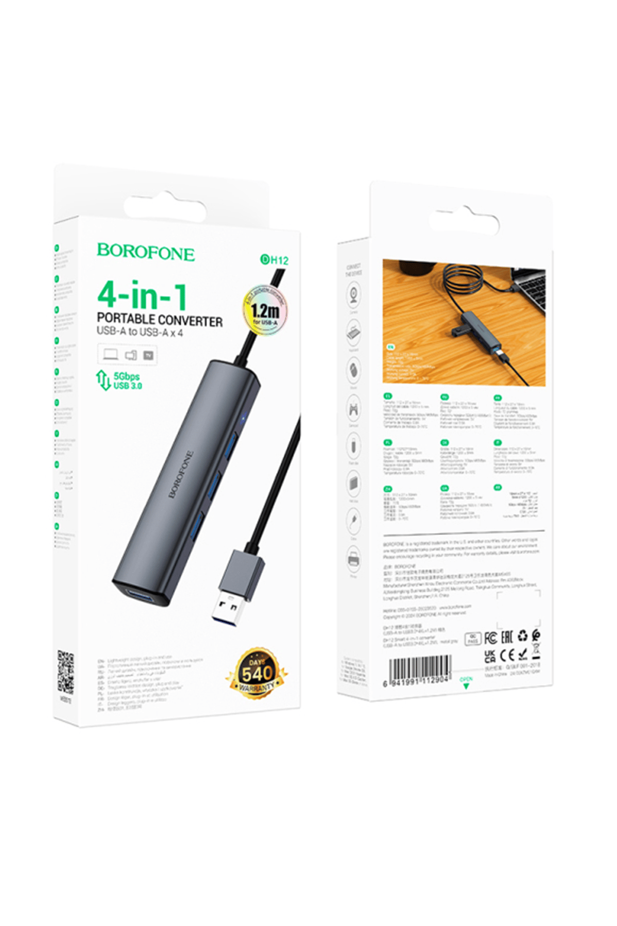 BOROFONE DH12 4İN1 USB TO USB 2.0 USB HUB