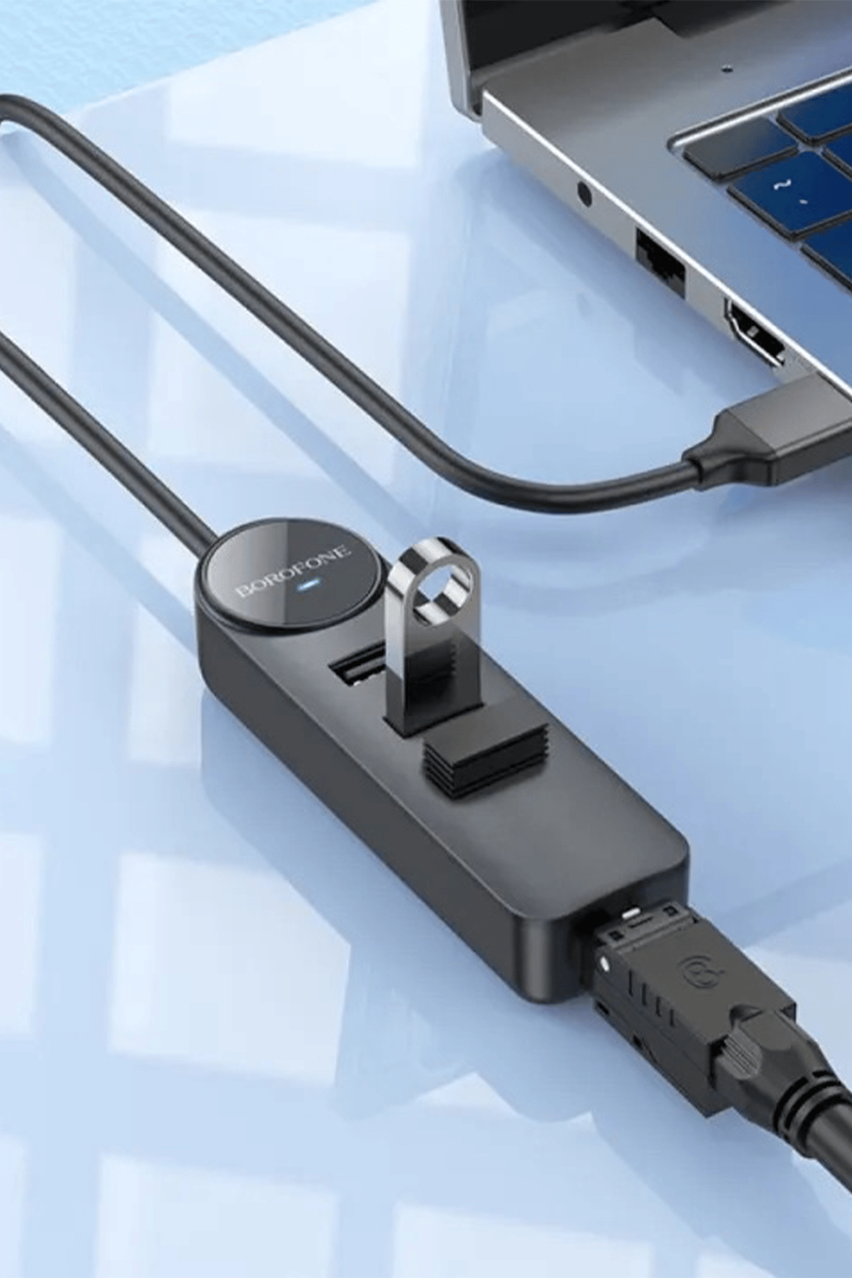 BOROFONE DH6 4İN1 2.0 USB TO USB 100MBPS ETHERNET ADAPTÖR