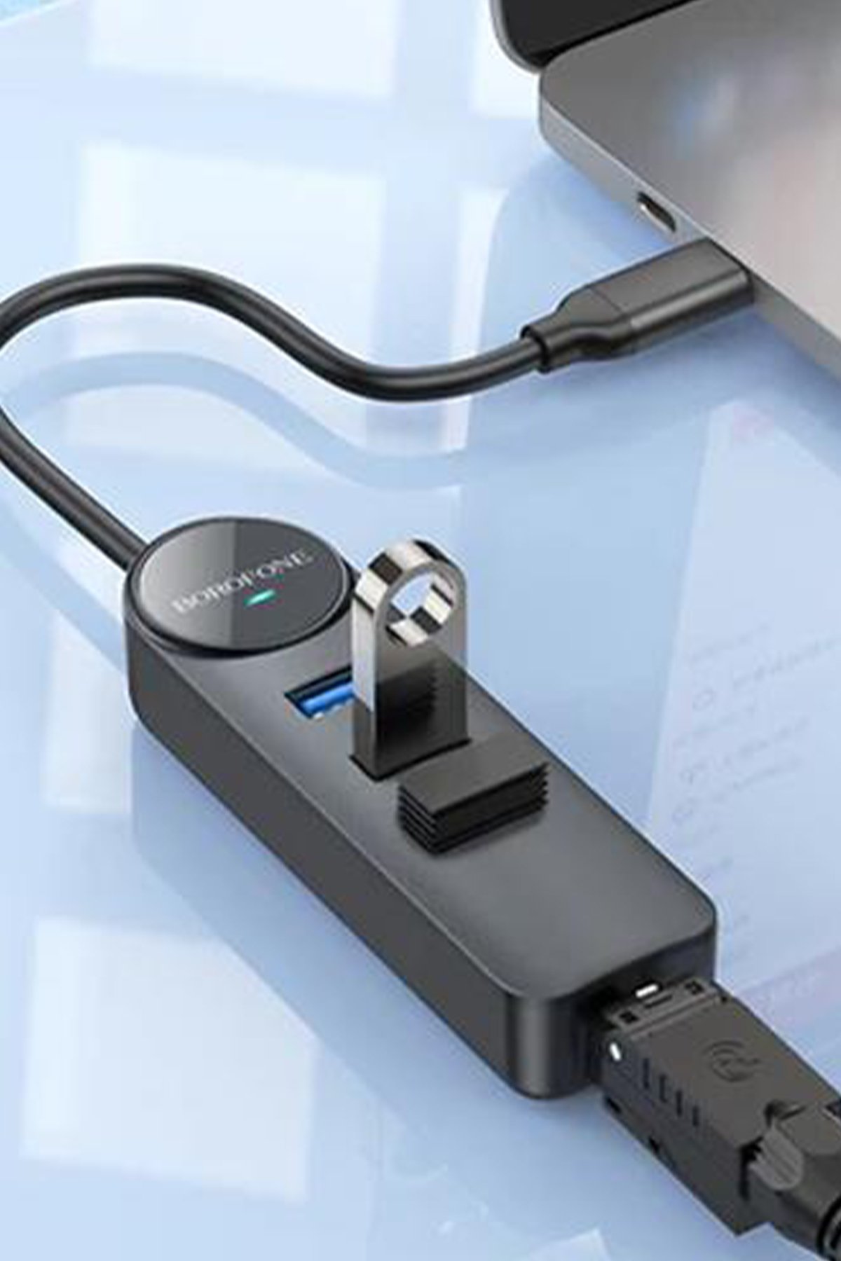BOROFONE DH6 4İN1 3.0 TYPE-C TO USB 100MBPS ETHERNET ADAPTÖR