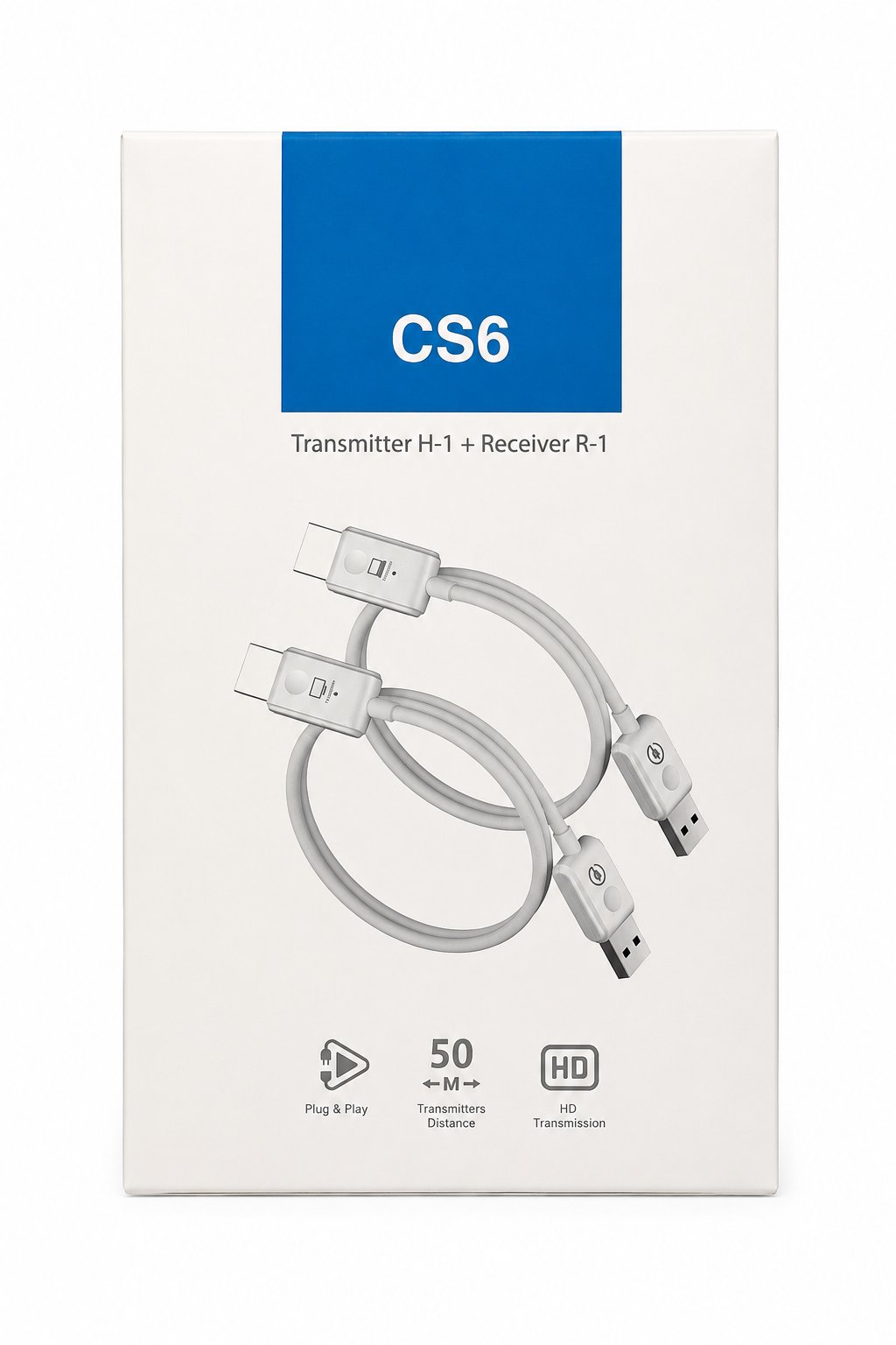 CS6 HDMI to HDMI Kablosuz Görüntü Aktarıcı Transmitter Receiver Seti (50 Metre)