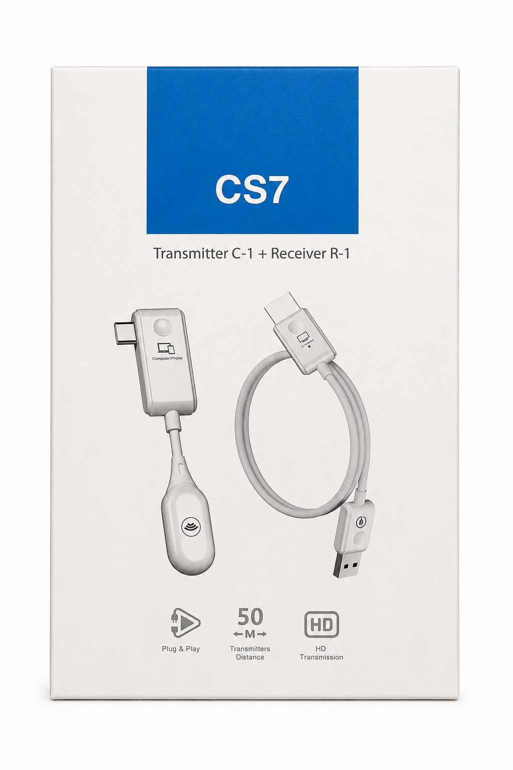 CS7 Transmitter C-1 + Receiver R-1 Kablosuz Ses Aktarım Seti
